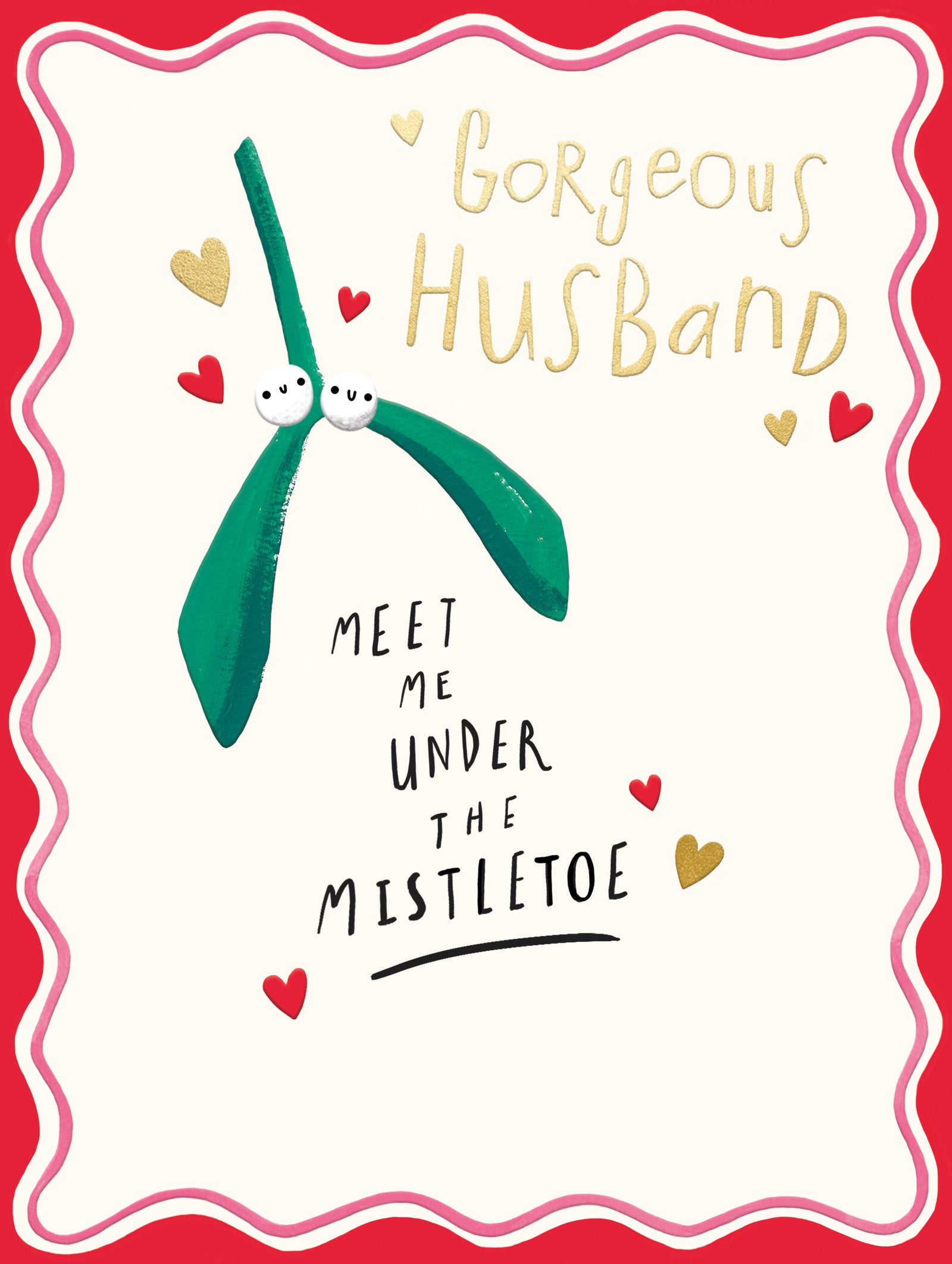 Meet Me Under The Mistletoe Gorgeous Husband Christmas Card by penny black
