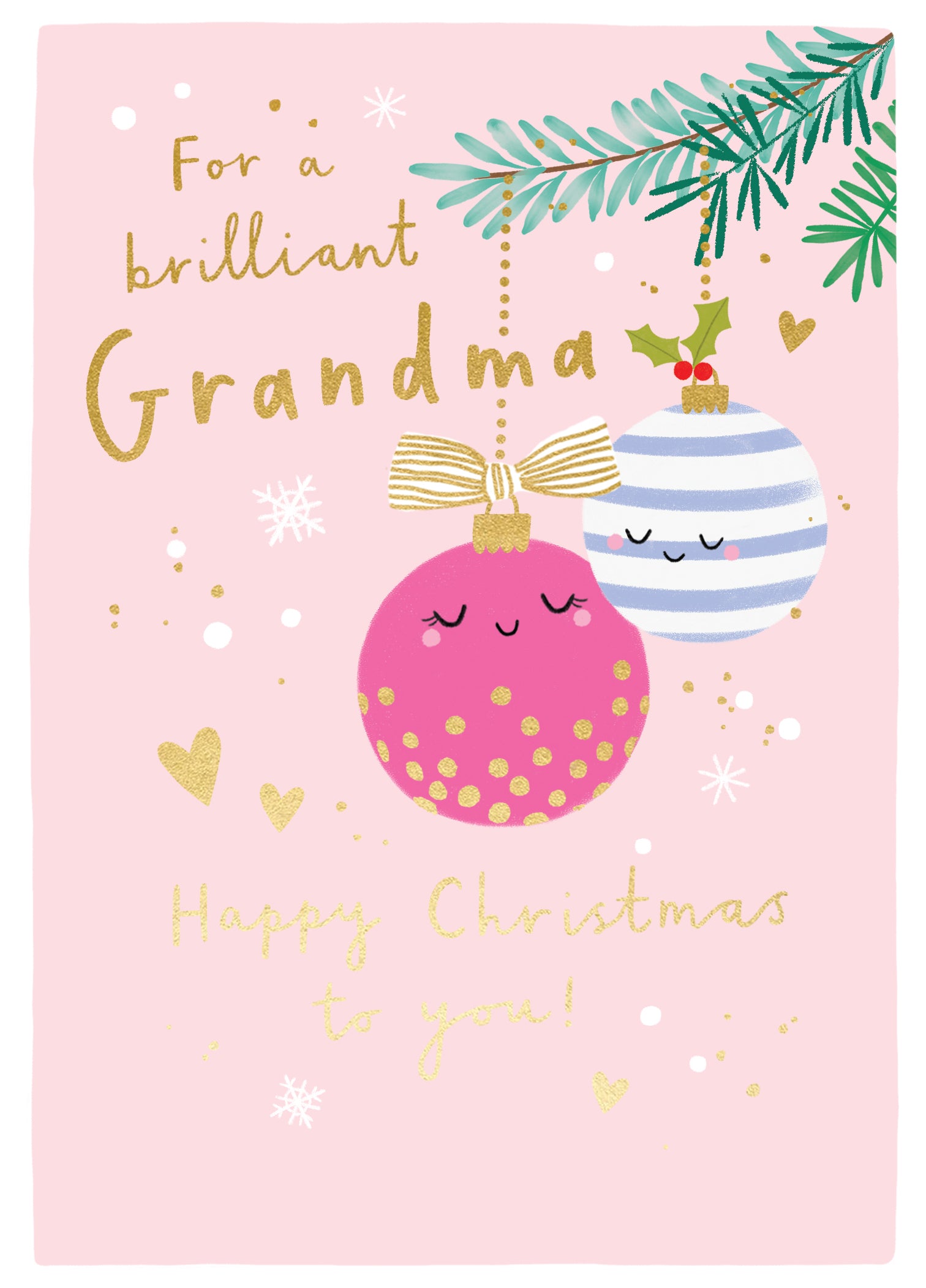 Blushing Baubles Brilliant Grandma Christmas Card by penny black