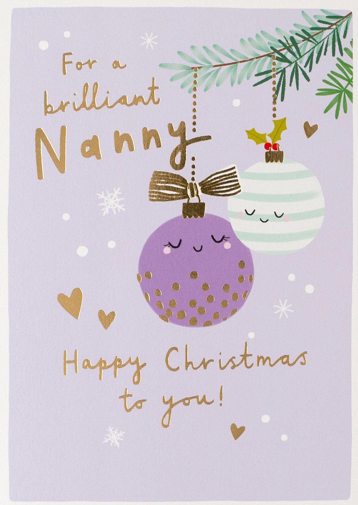 Happy Baubles Brilliant Nanny Christmas Card By Penny Black