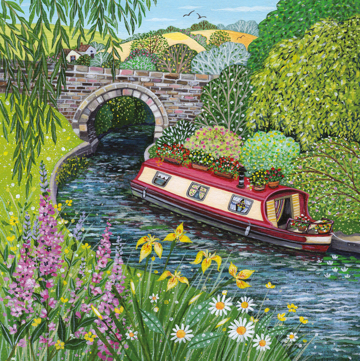 Narrowboat Adventure Art Card from Penny Black