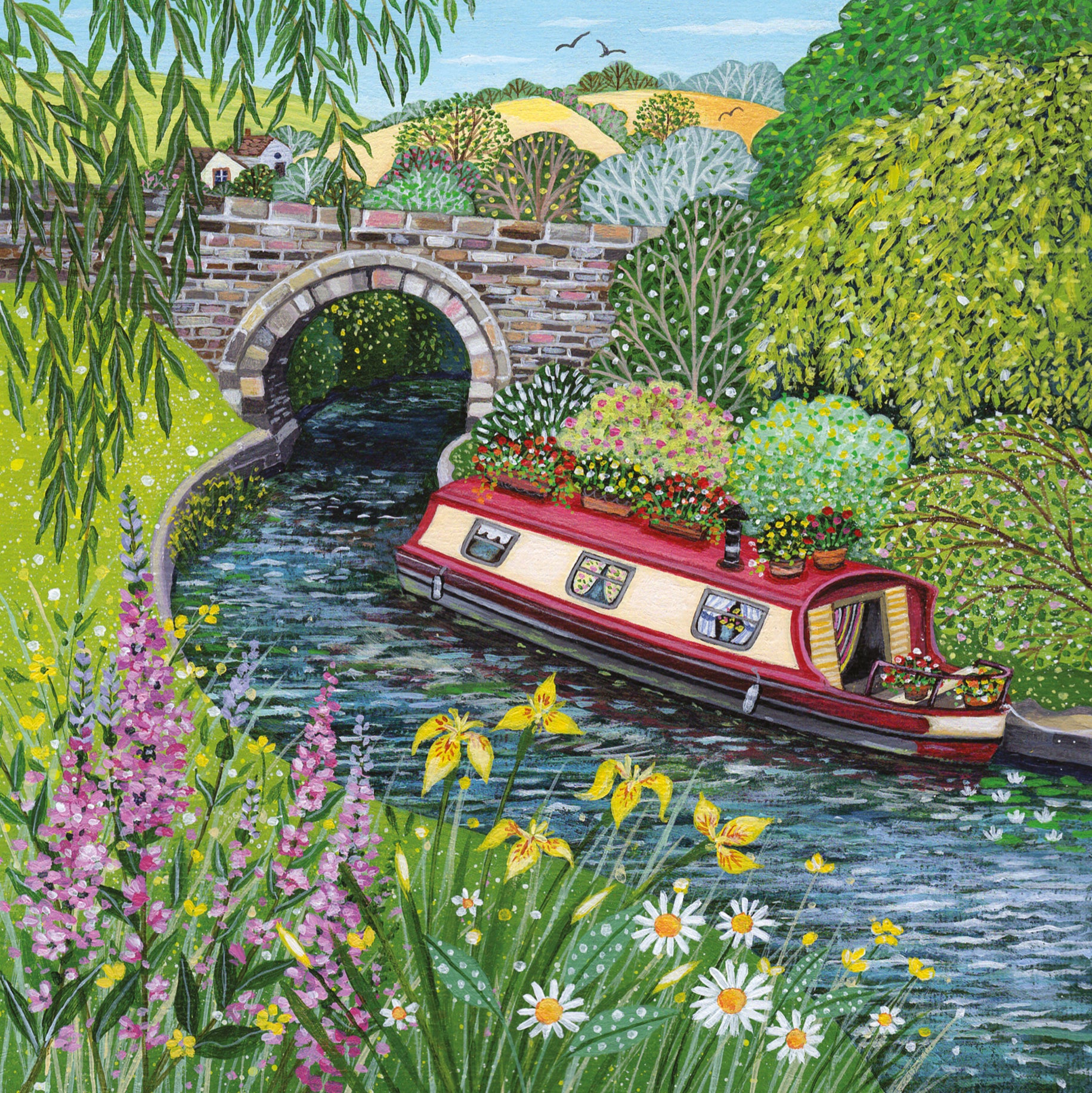 Narrowboat Adventure Art Card from Penny Black