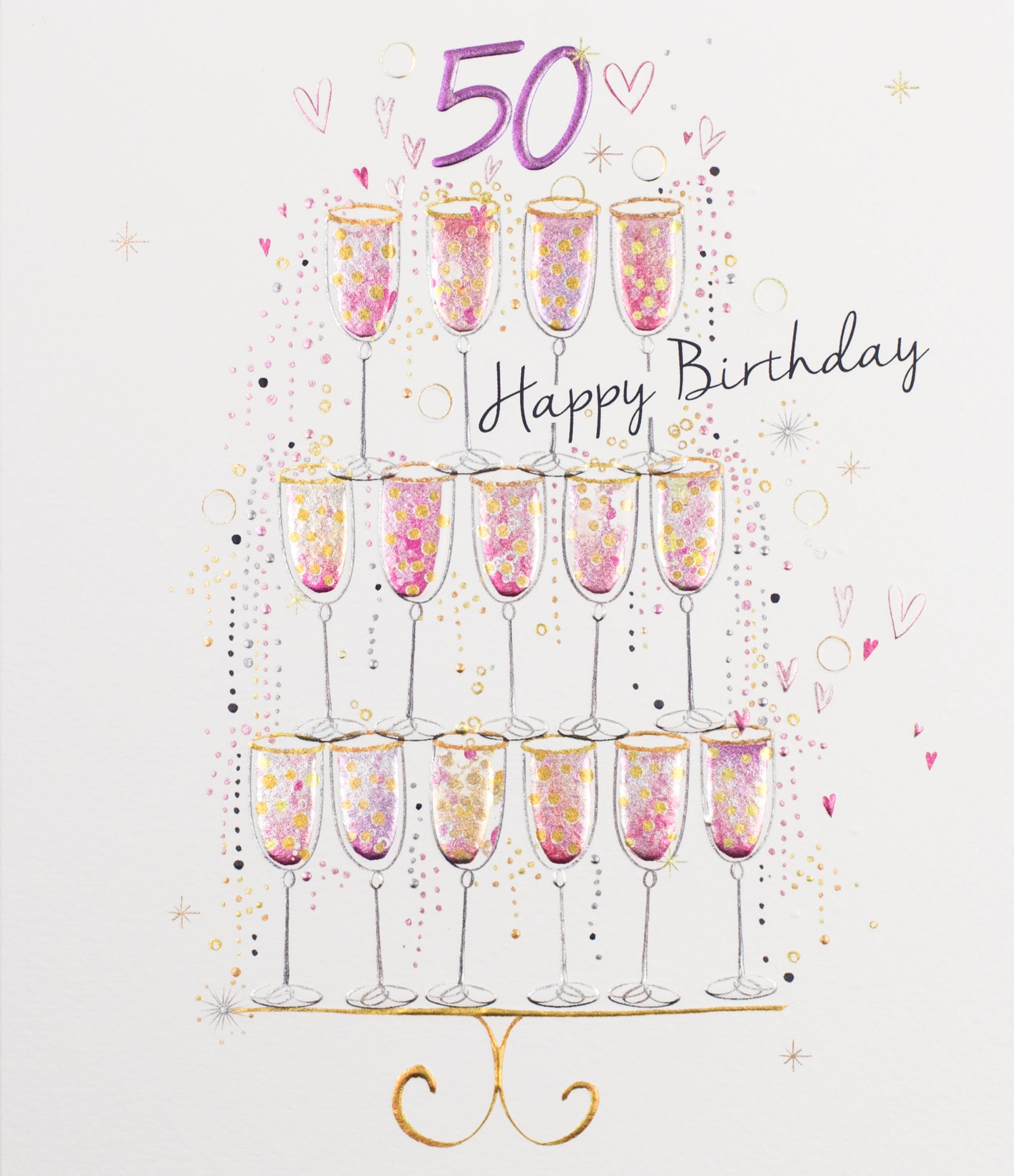 Champagne Tower 50th Birthday Card at Penny Black