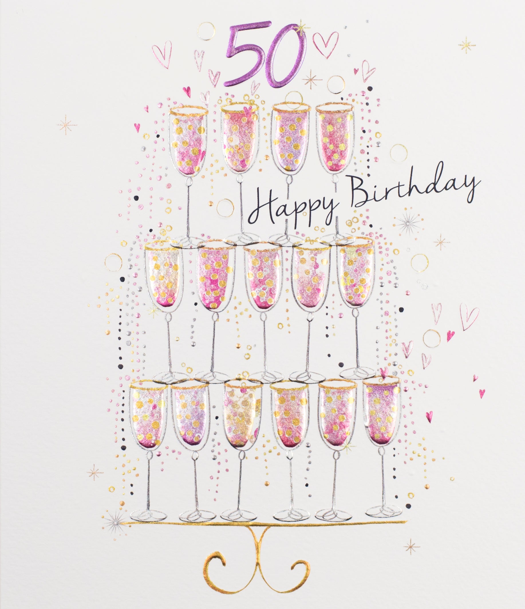 Champagne Tower 50th Birthday Card at Penny Black