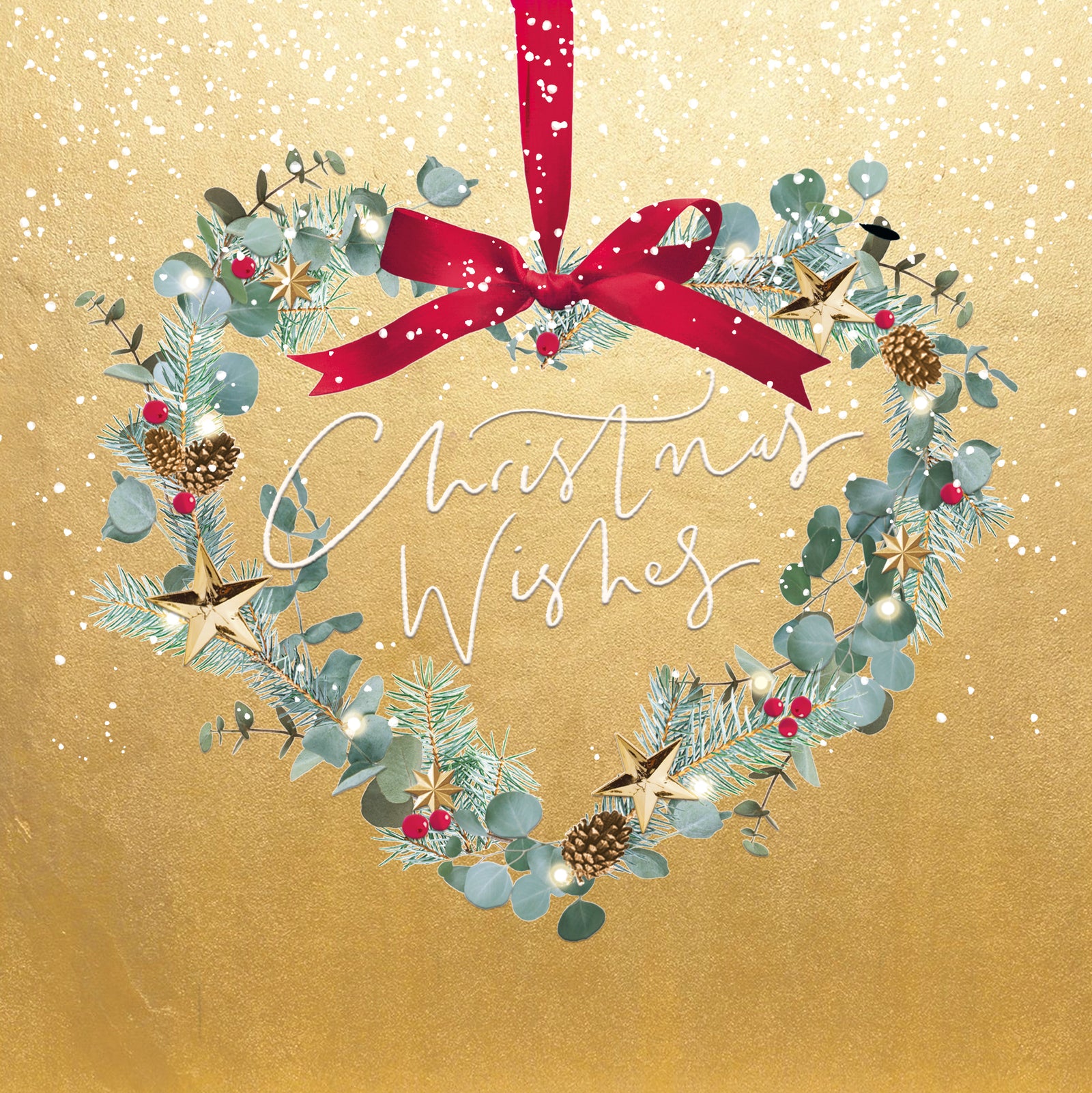Heart Shaped Christmas Wishes Wreath Card by penny black
