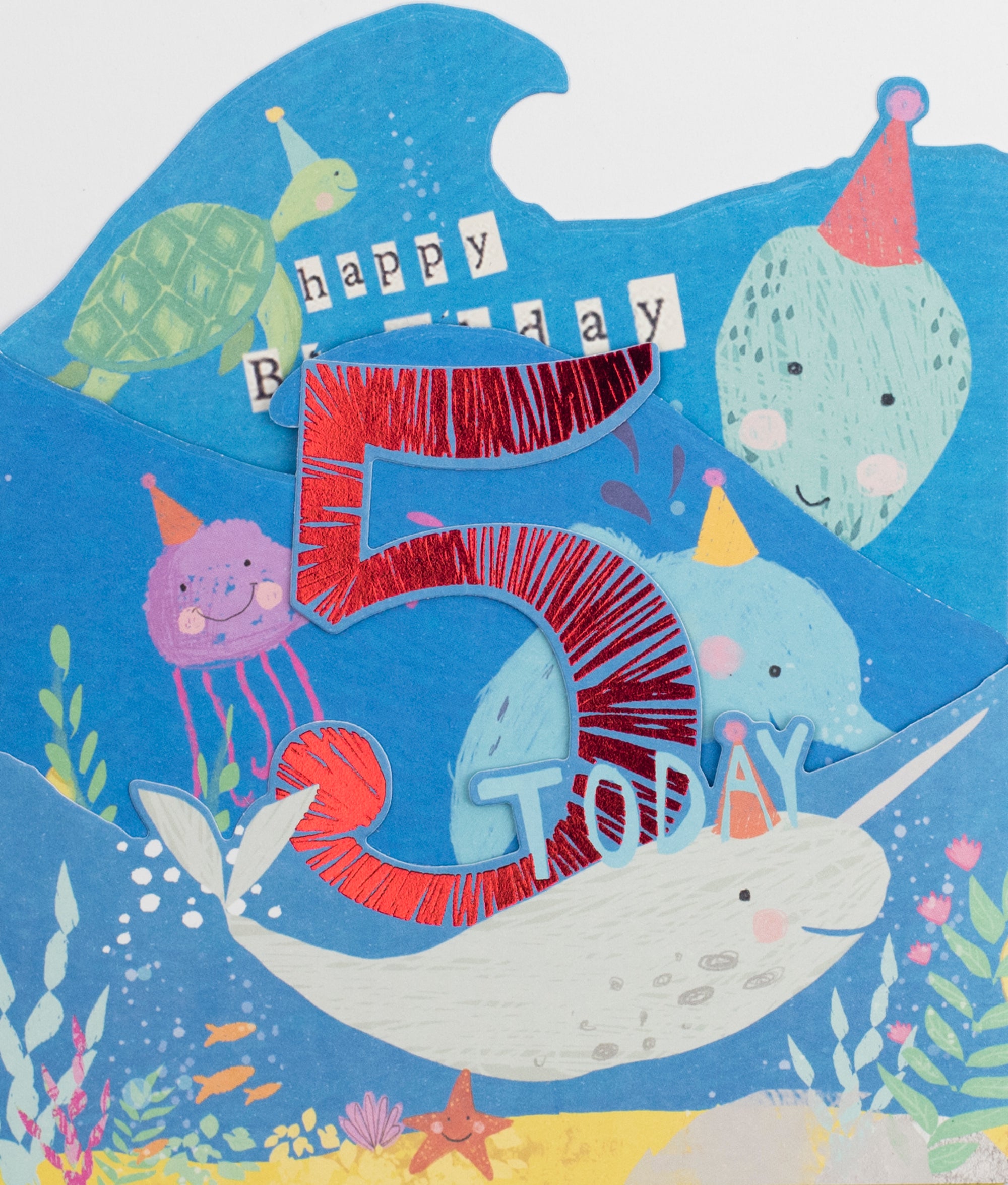 Under the Sea Cut Out 5th Birthday Card from Penny Black
