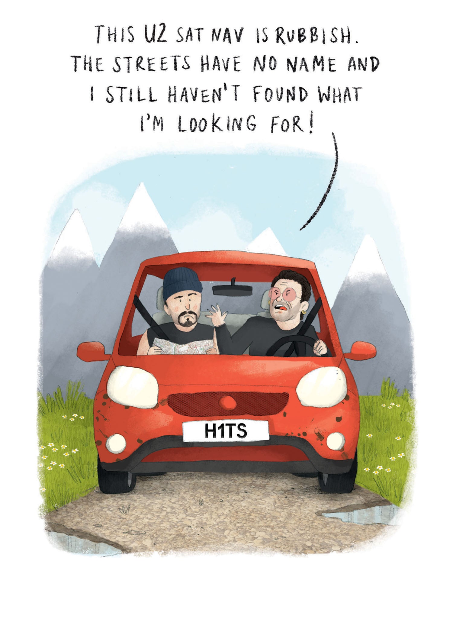 Sat Nav Humour U2 Sat Nav Funny Card - Penny Black