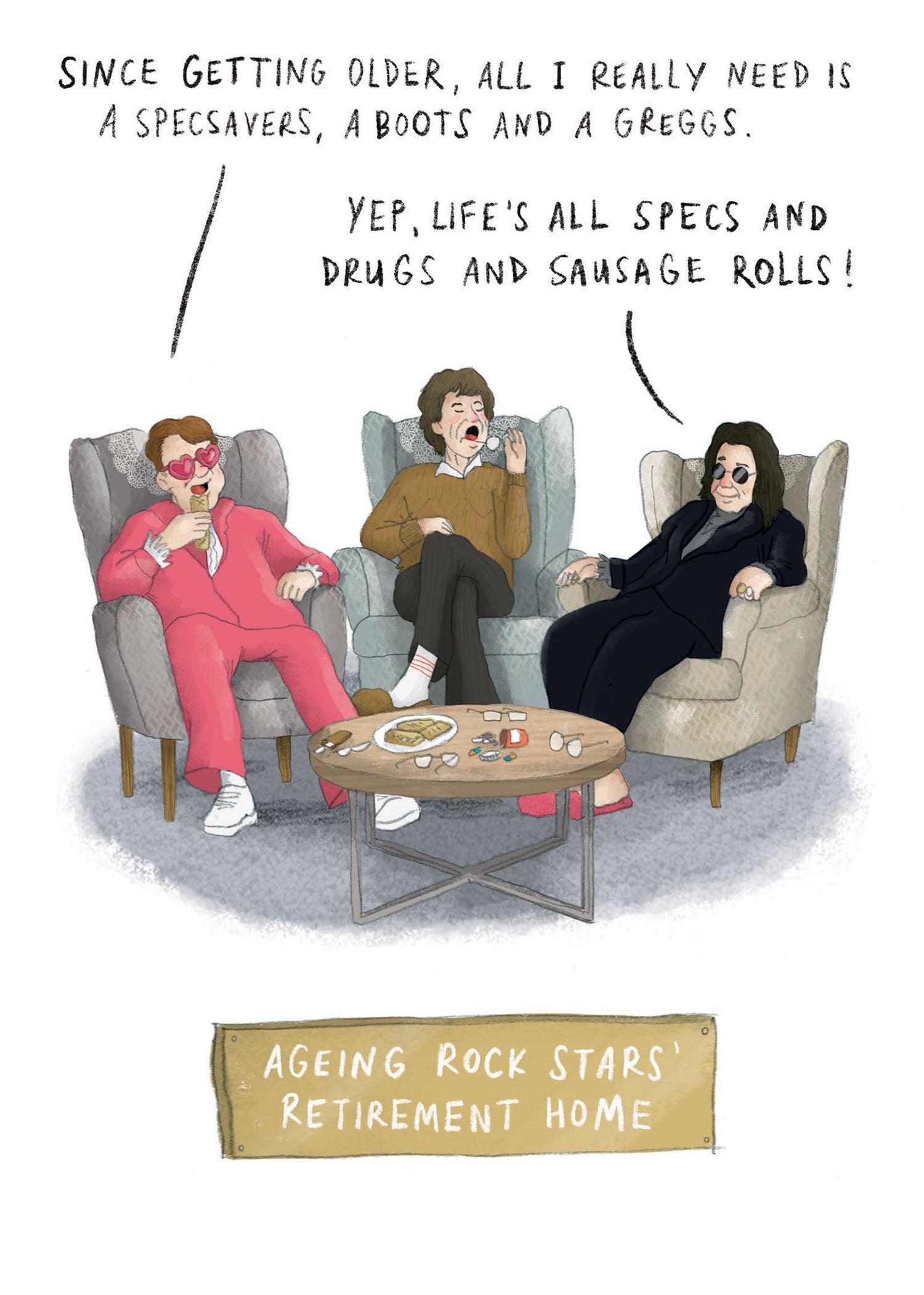 Rock Star Retirement Home Funny Card from Penny Black
