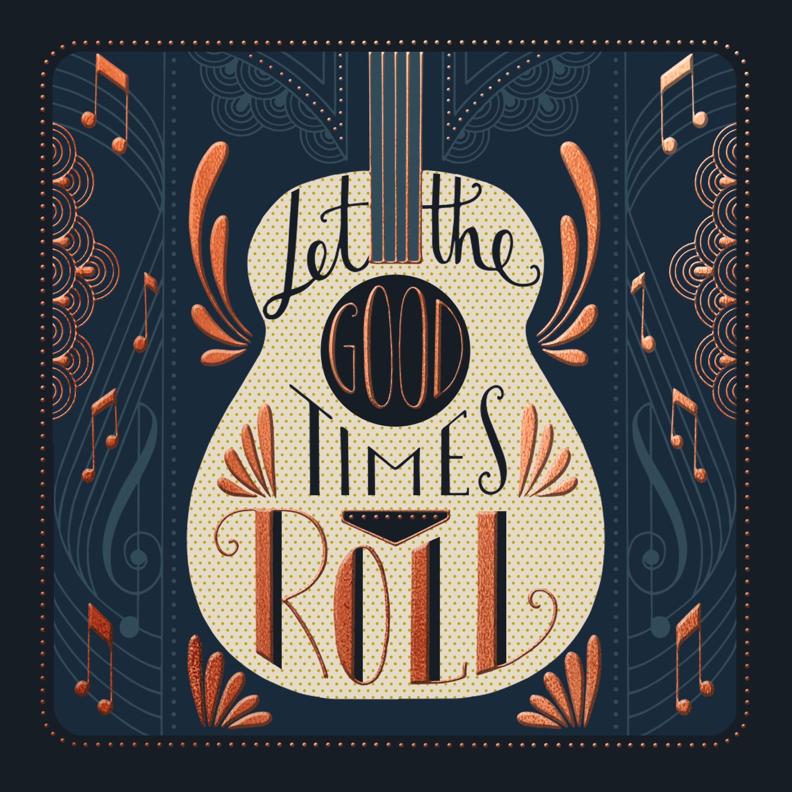 Let The Good Times Roll Guitar Birthday Card from Penny Black