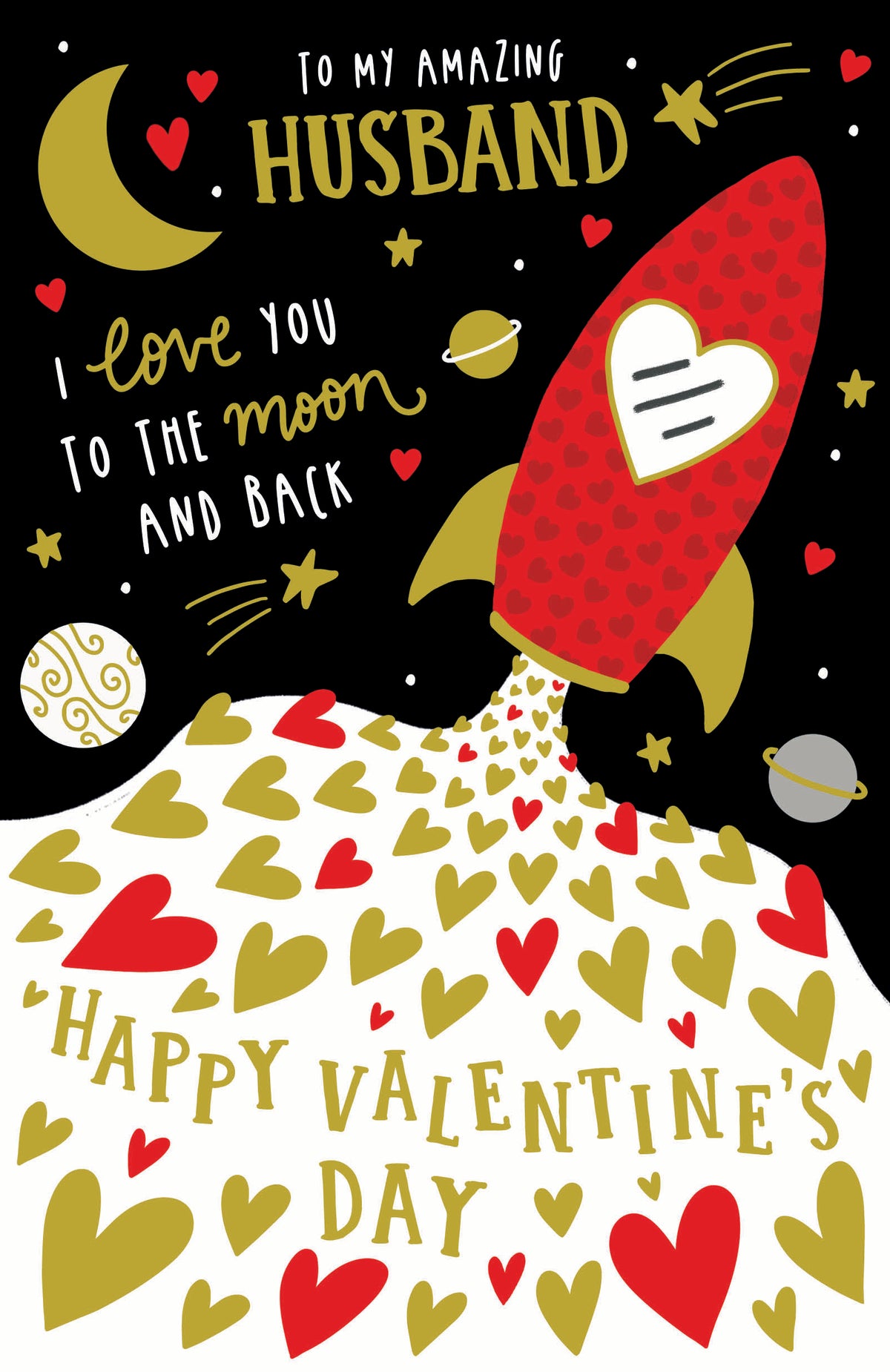 Husband To The Moon and Back Valentine Card by penny black