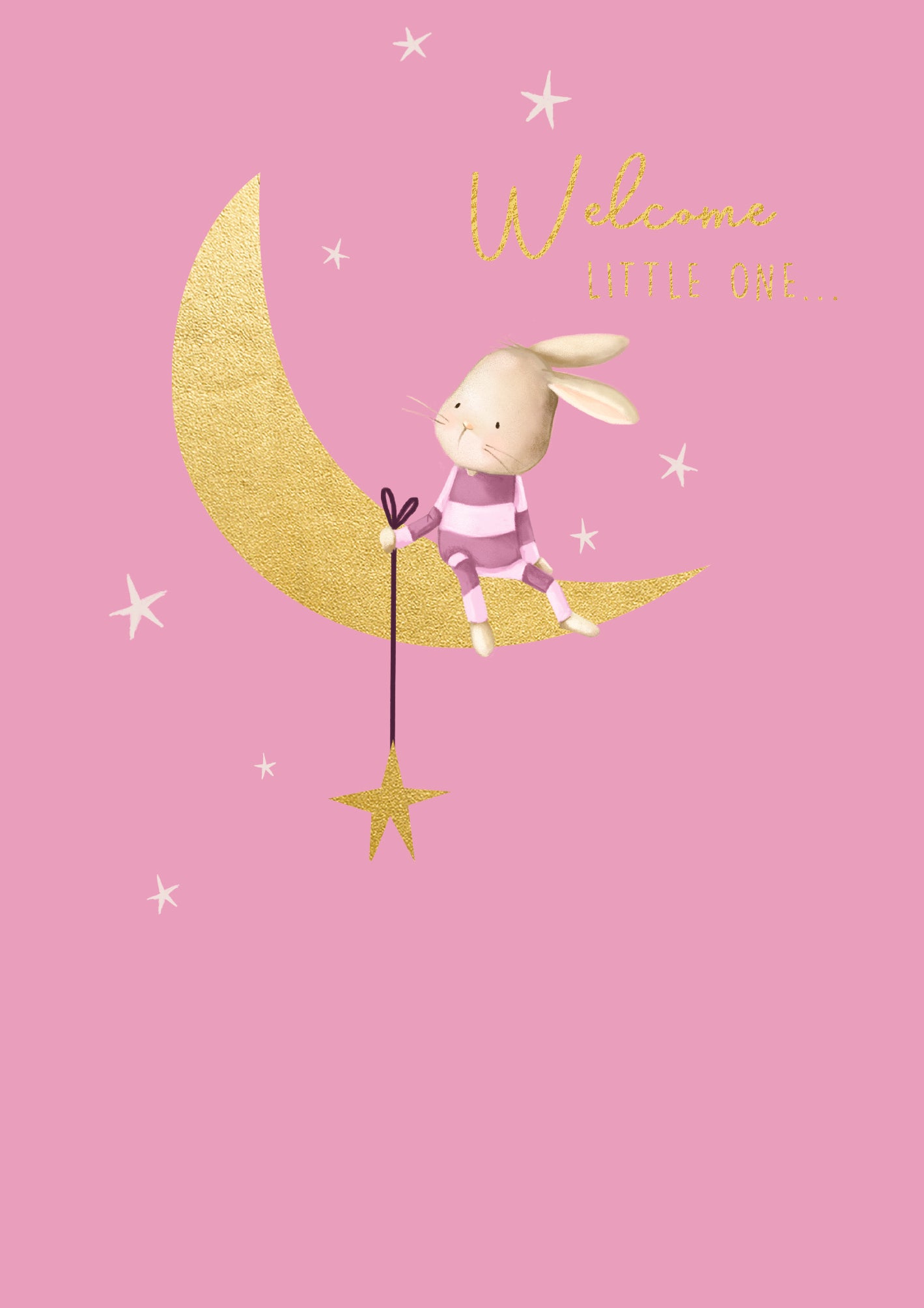 Welcome Pink Bunny Pyjamas New Baby Card from Penny Black