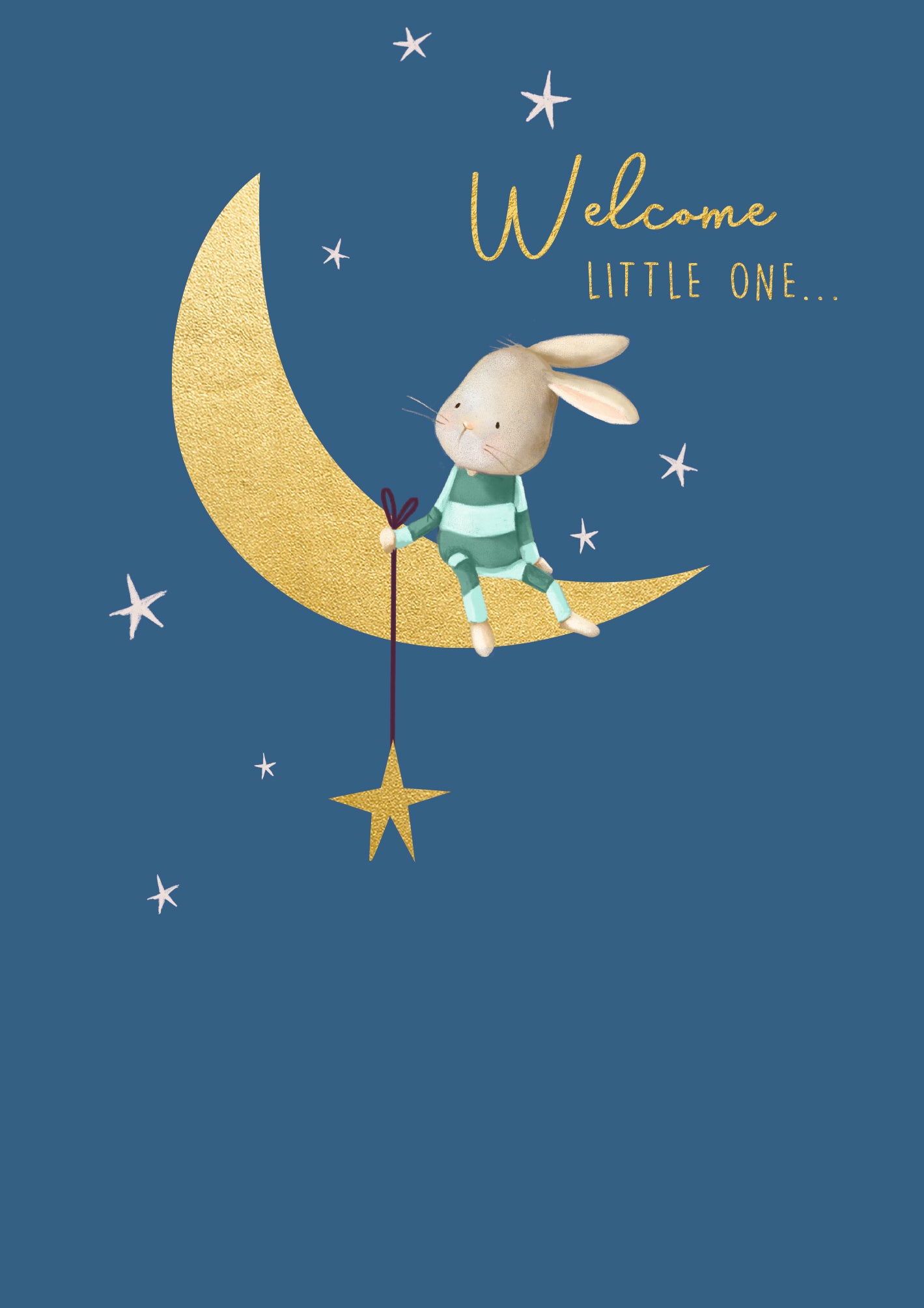 Welcome Blue Bunny Pyjamas New Baby Card from Penny Black