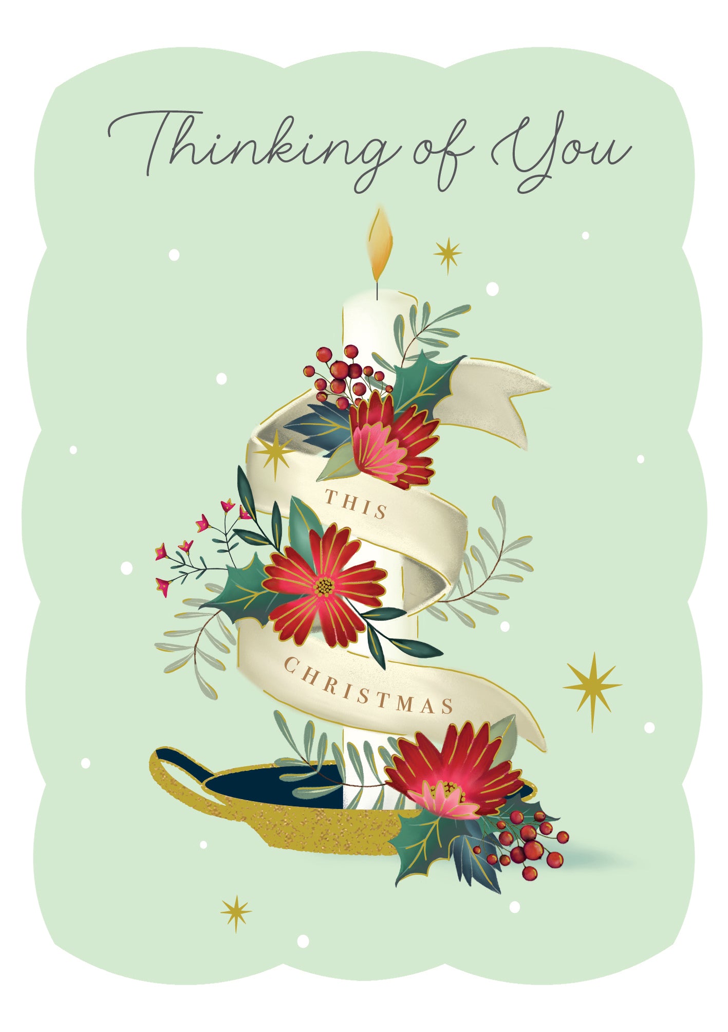 Candle & Flowers Thinking Of You Christmas Card by penny black
