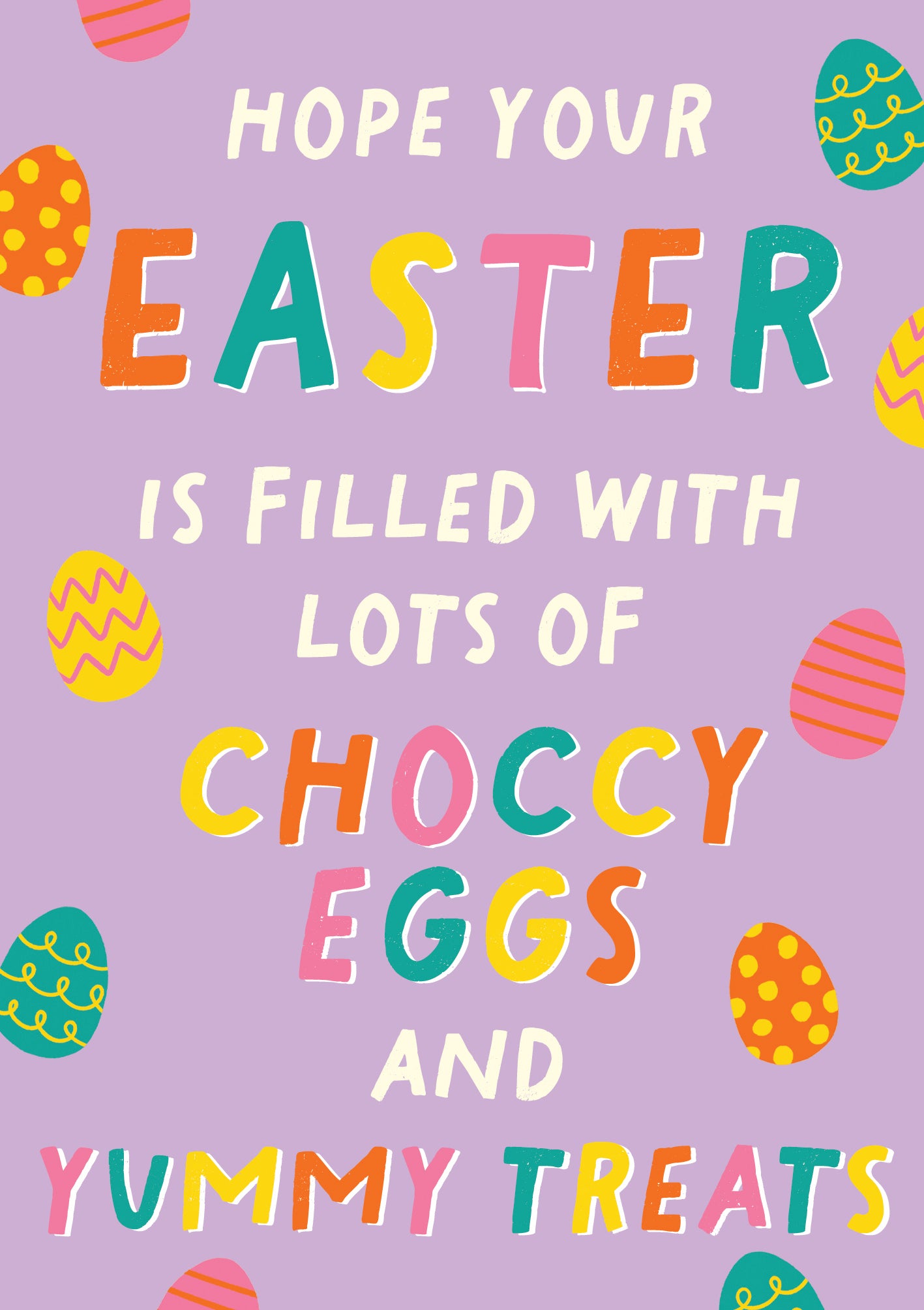 Choccy Eggs & Yummy Treats Easter Card By Penny Black