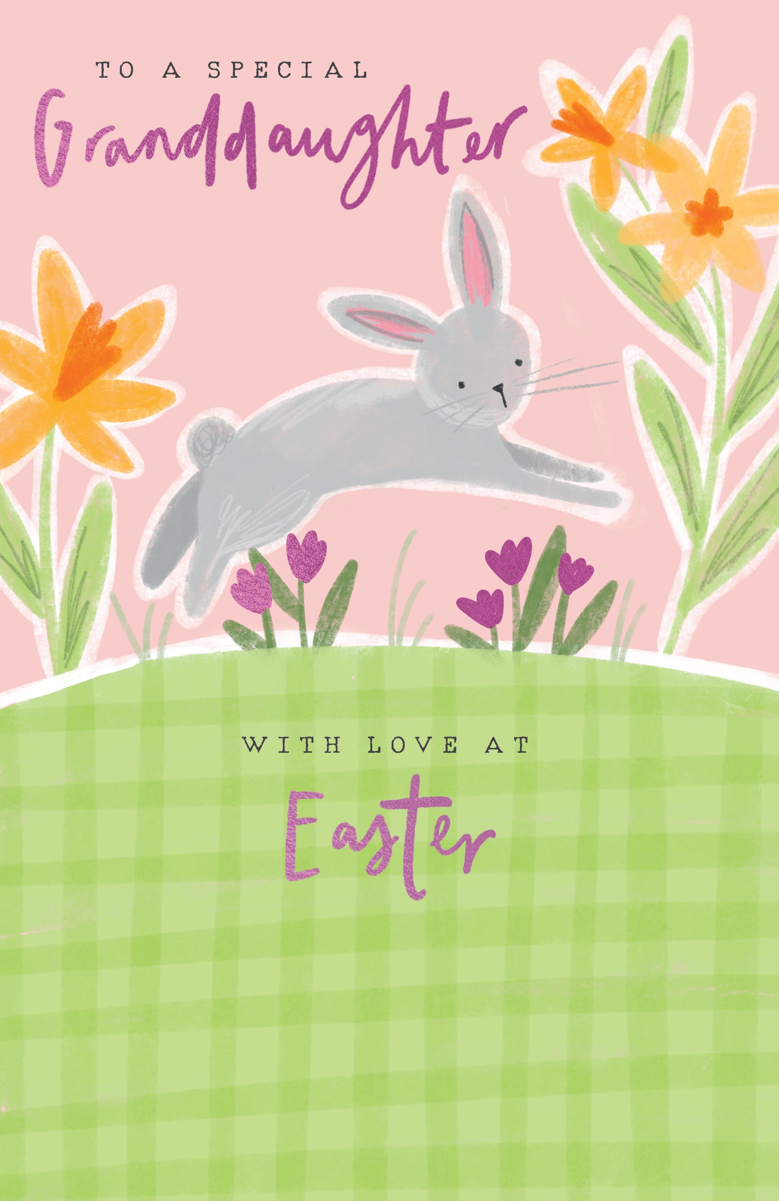 Grey Bunny Special Granddaughter Easter Card By Penny Black