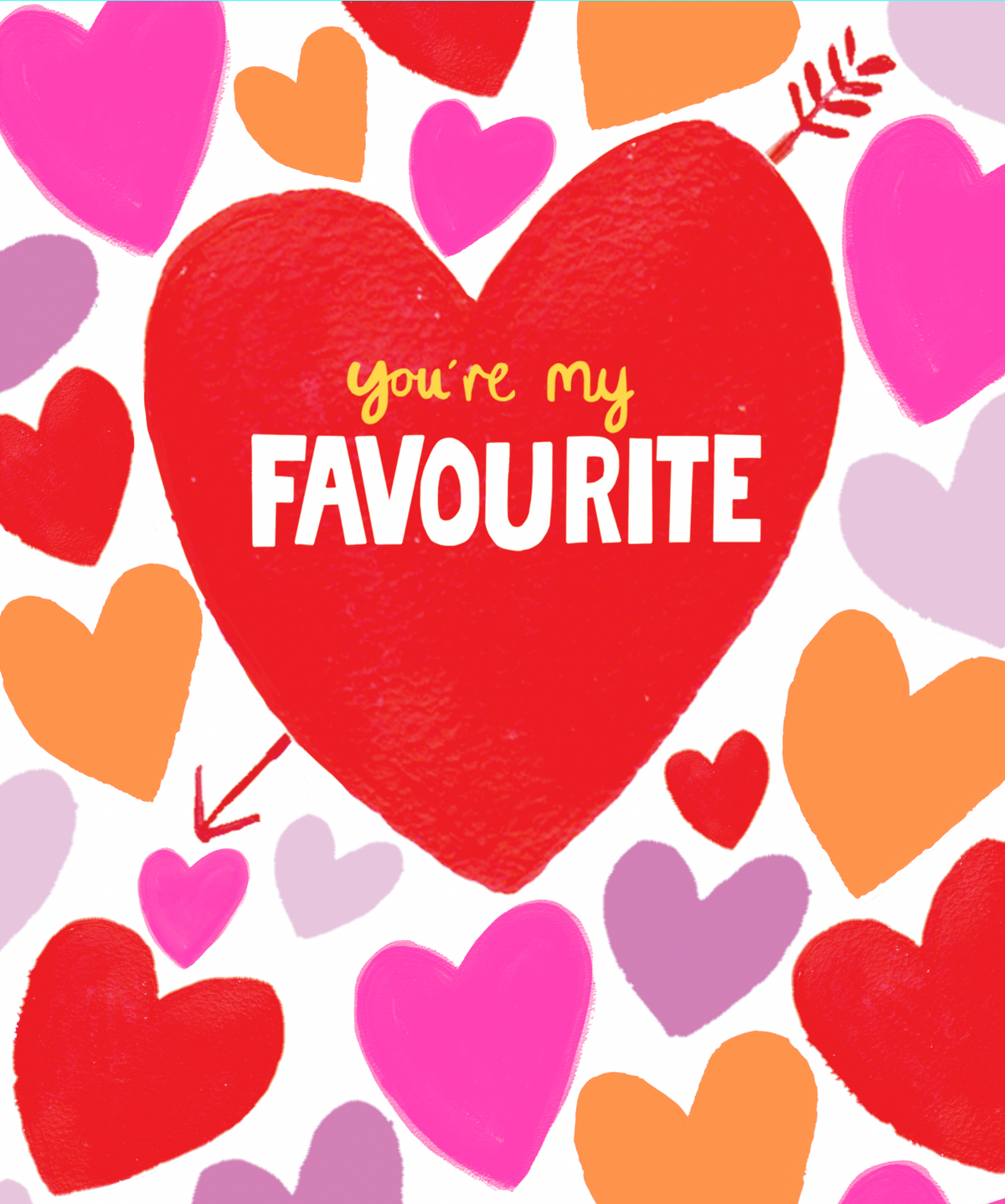 You&#39;re My Favourite Playful Hearts Valentine Card by penny black