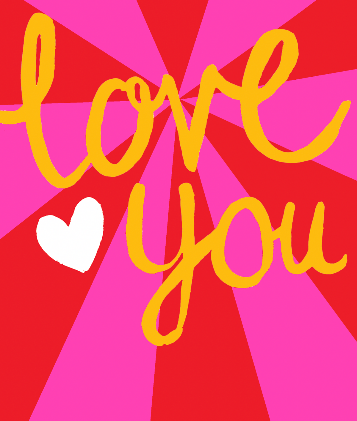 Love You Script Sunburst Valentine Card by penny black