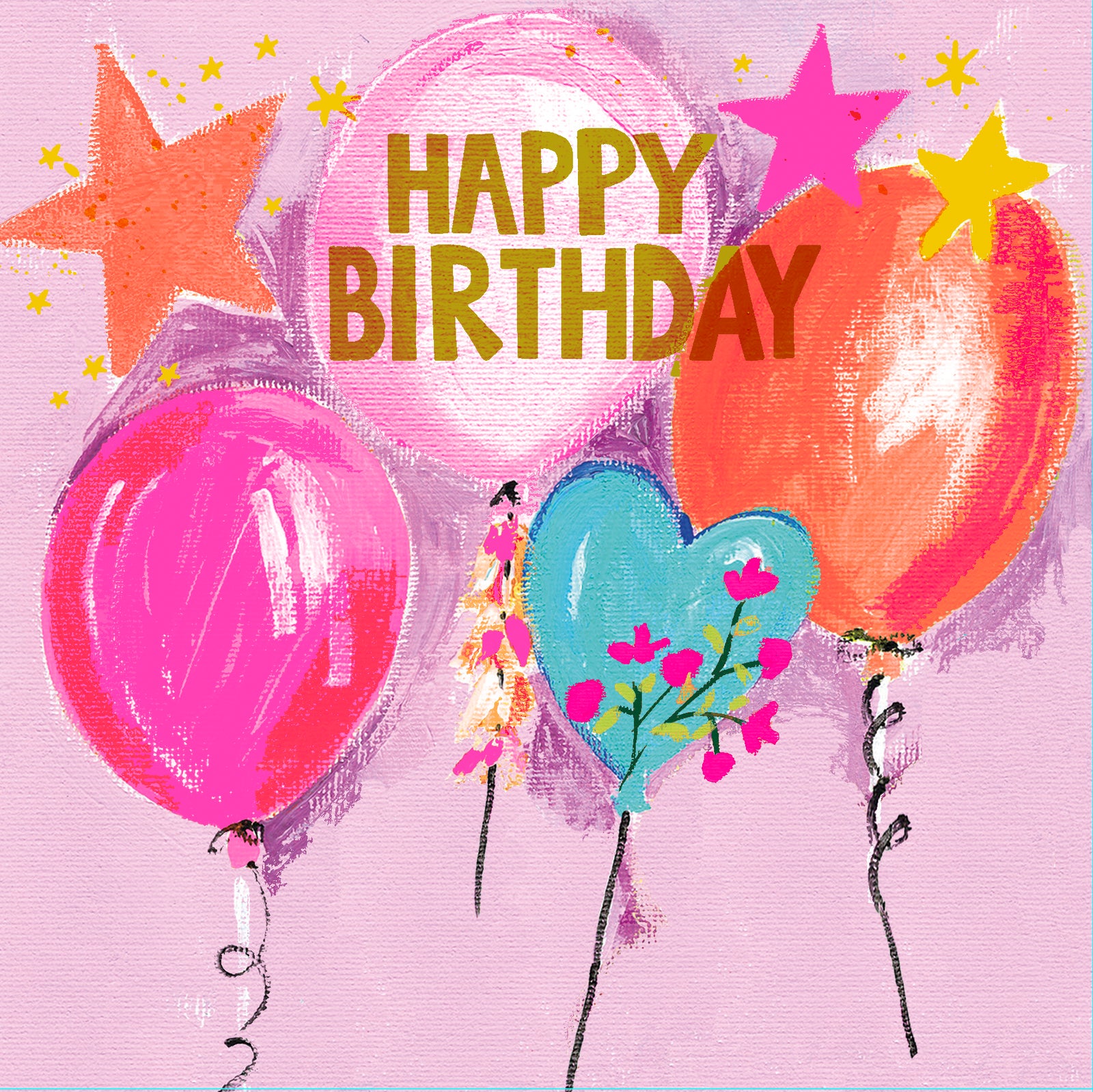 Painted Balloons & Stars Birthday Card at Penny Black