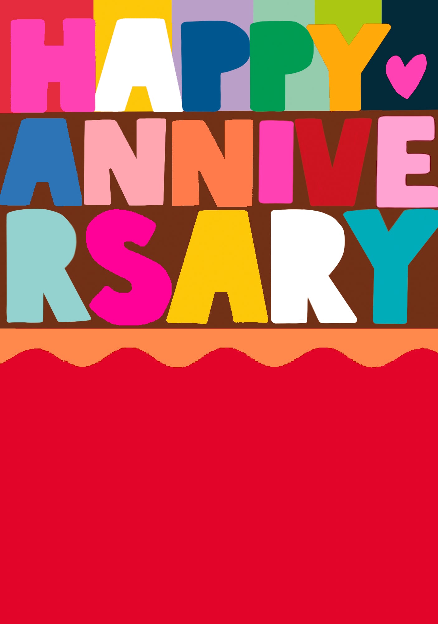 Bright & Bold Colours Anniversary Card at Penny Black