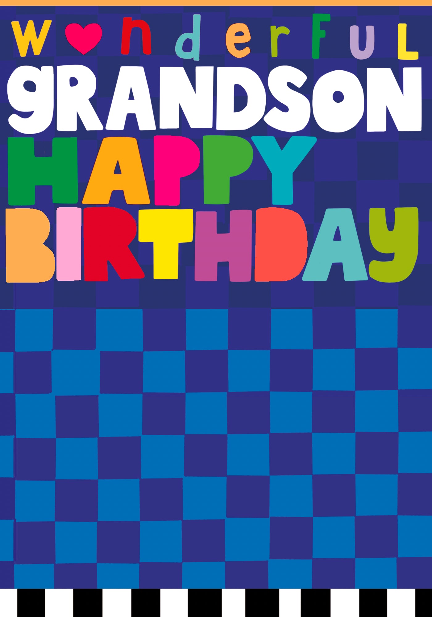 Checkerboard Wonderful Grandson Birthday Card at Penny Black