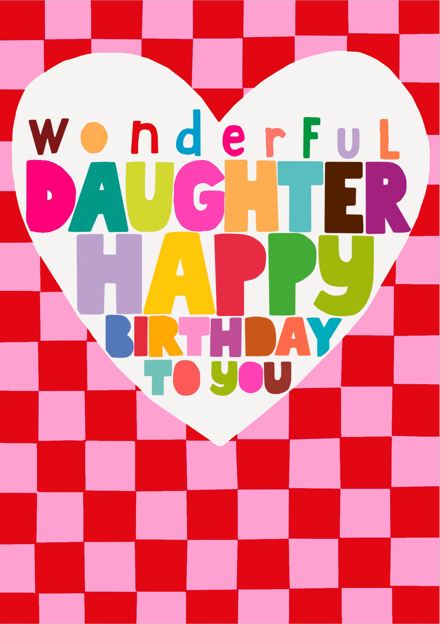 Checkerboard Wonderful Daughter Birthday Card at Penny Black