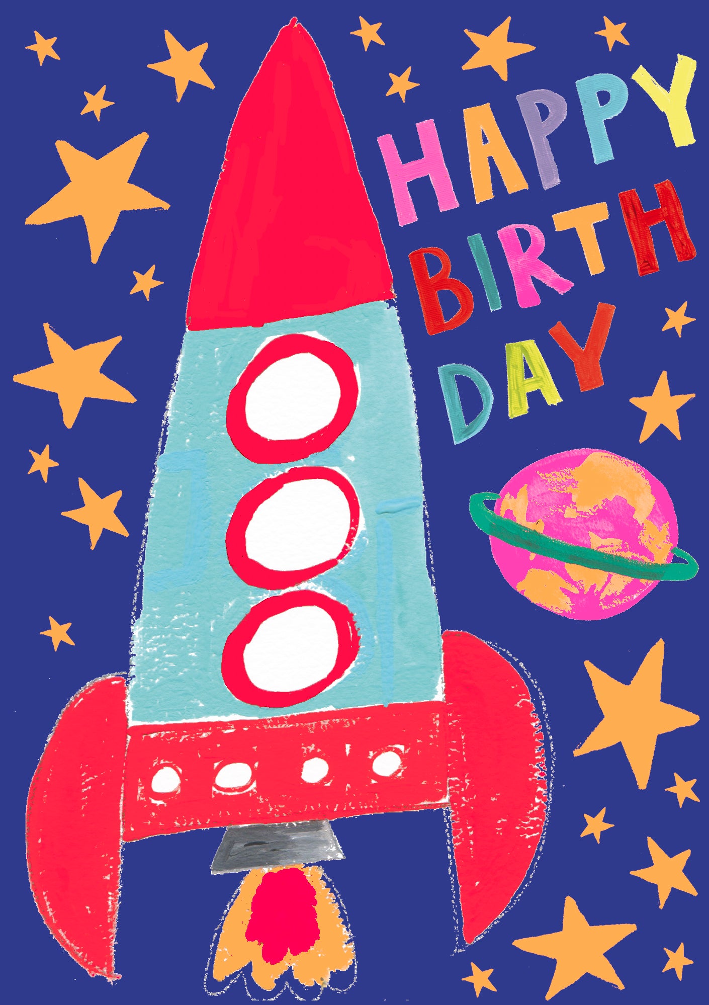 Blast Off Rocket Ship Birthday Card at Penny Black