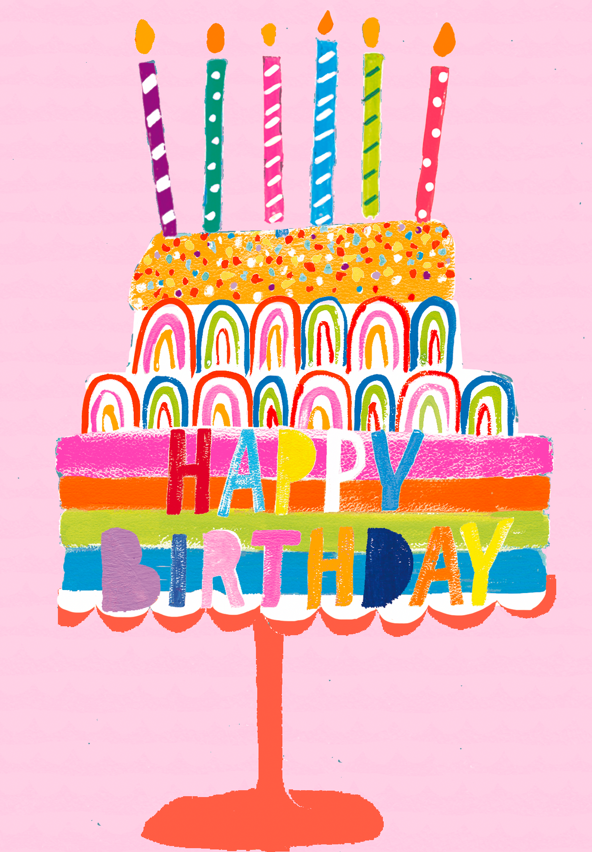Rainbow Sprinkles Candles Cake Birthday Card from Penny Black