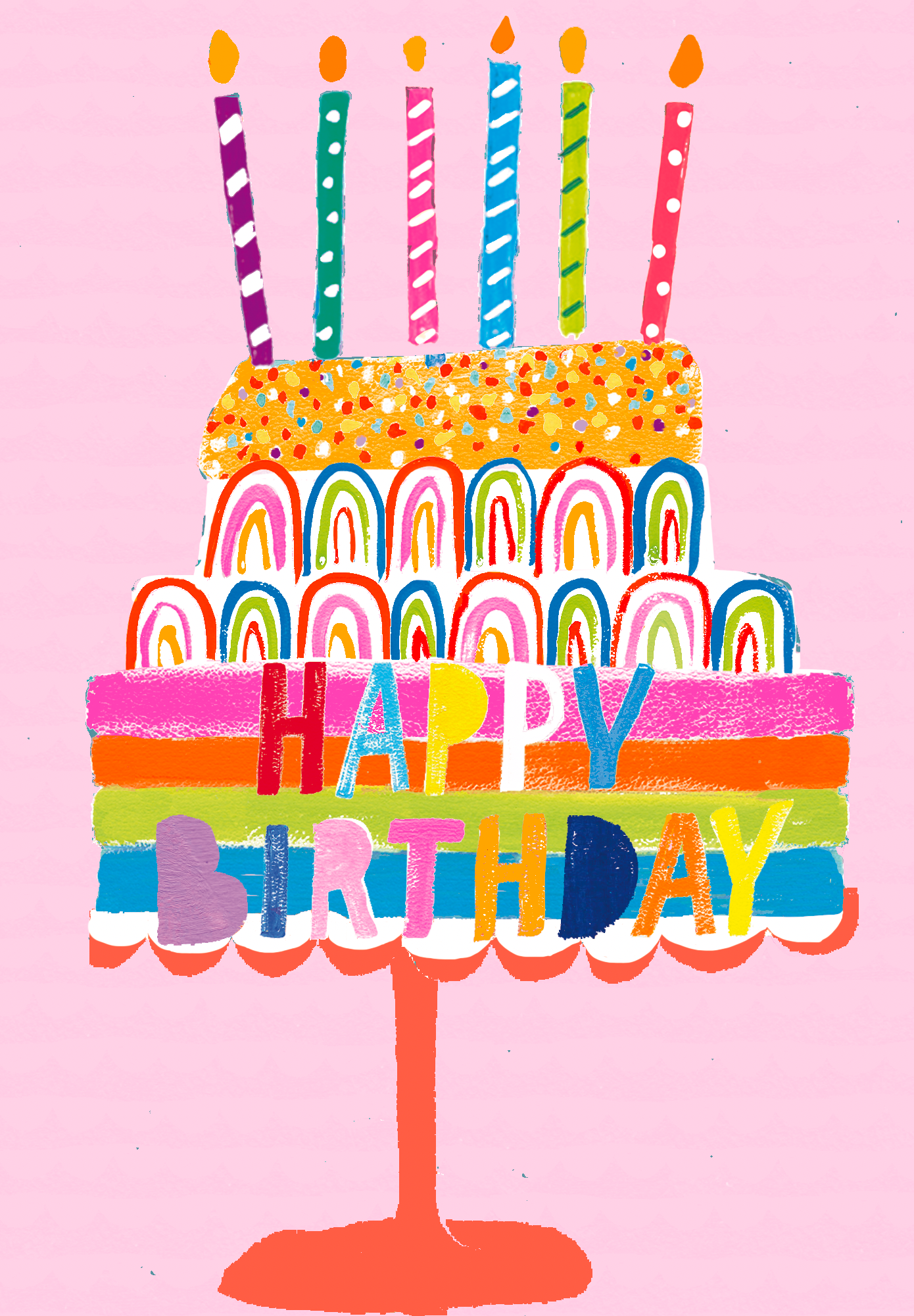 Rainbow Sprinkles Candles Cake Birthday Card from Penny Black
