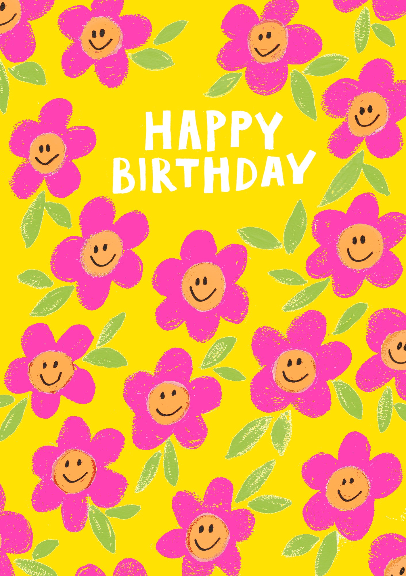 Pink Happy Daisies Birthday Card at Penny Black