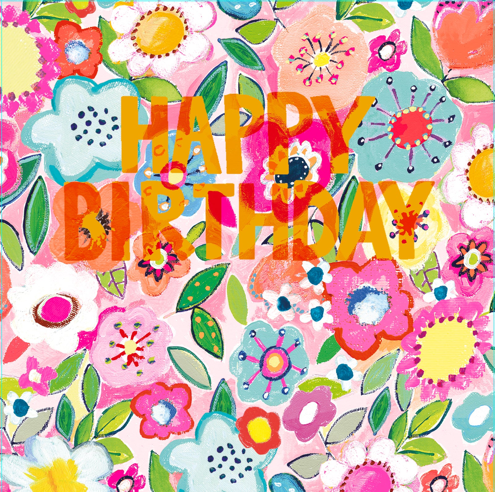 Painted Floral Collage Birthday Card at Penny Black