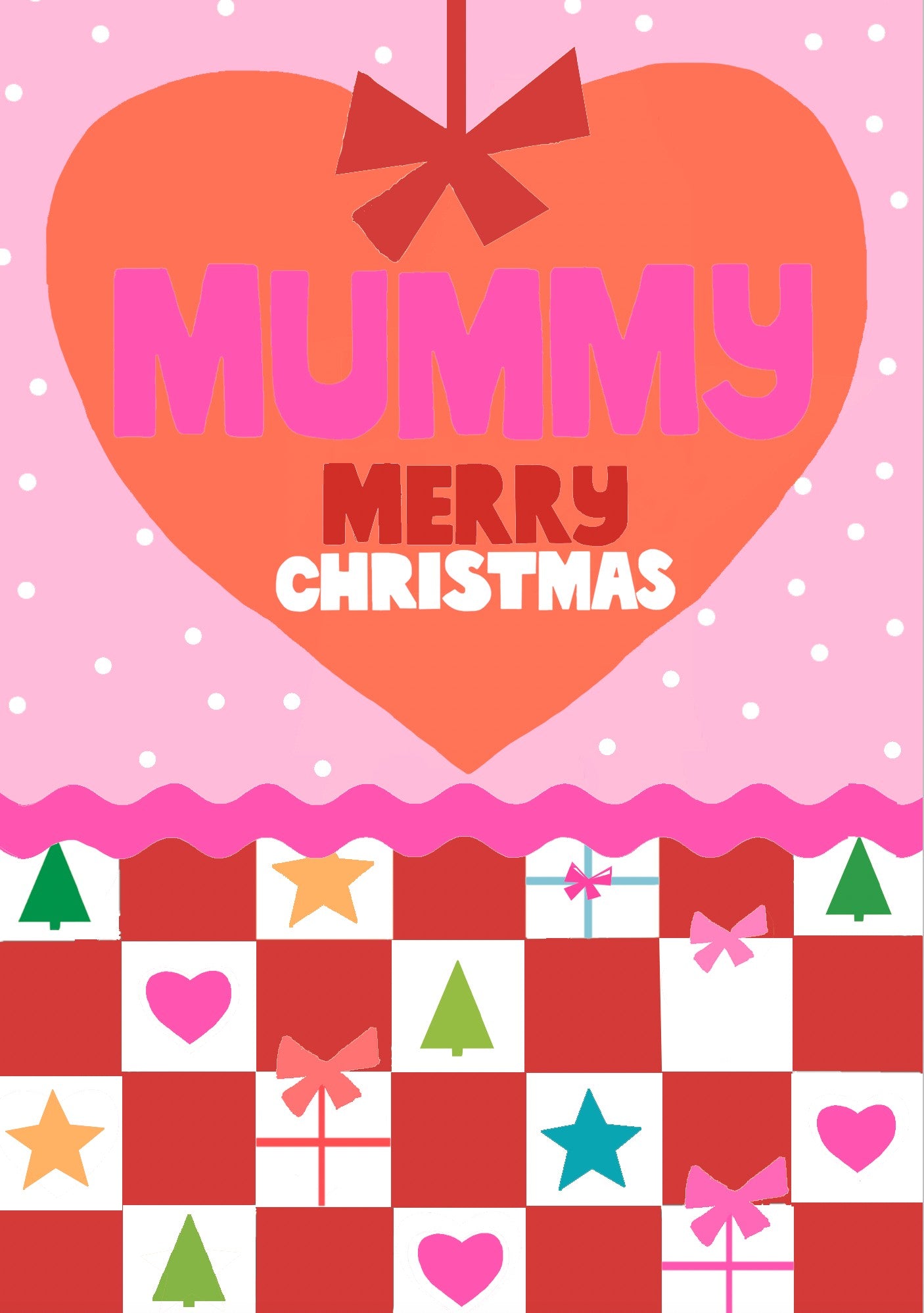 Big Red Heart Mummy Merry Christmas Card by penny black