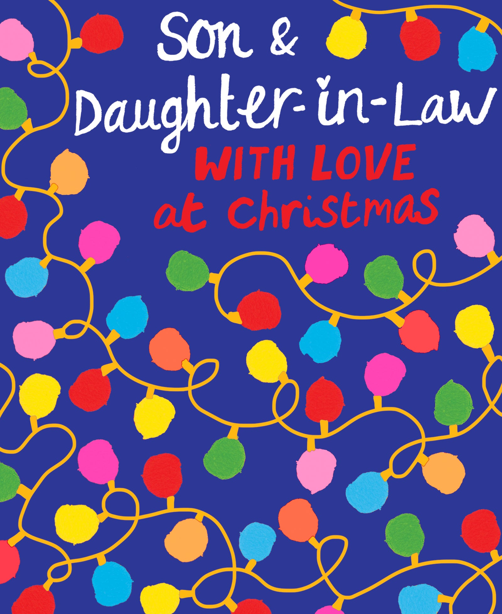 Festive Lights Son & Daughter In Law With Love At Christmas Card by penny black
