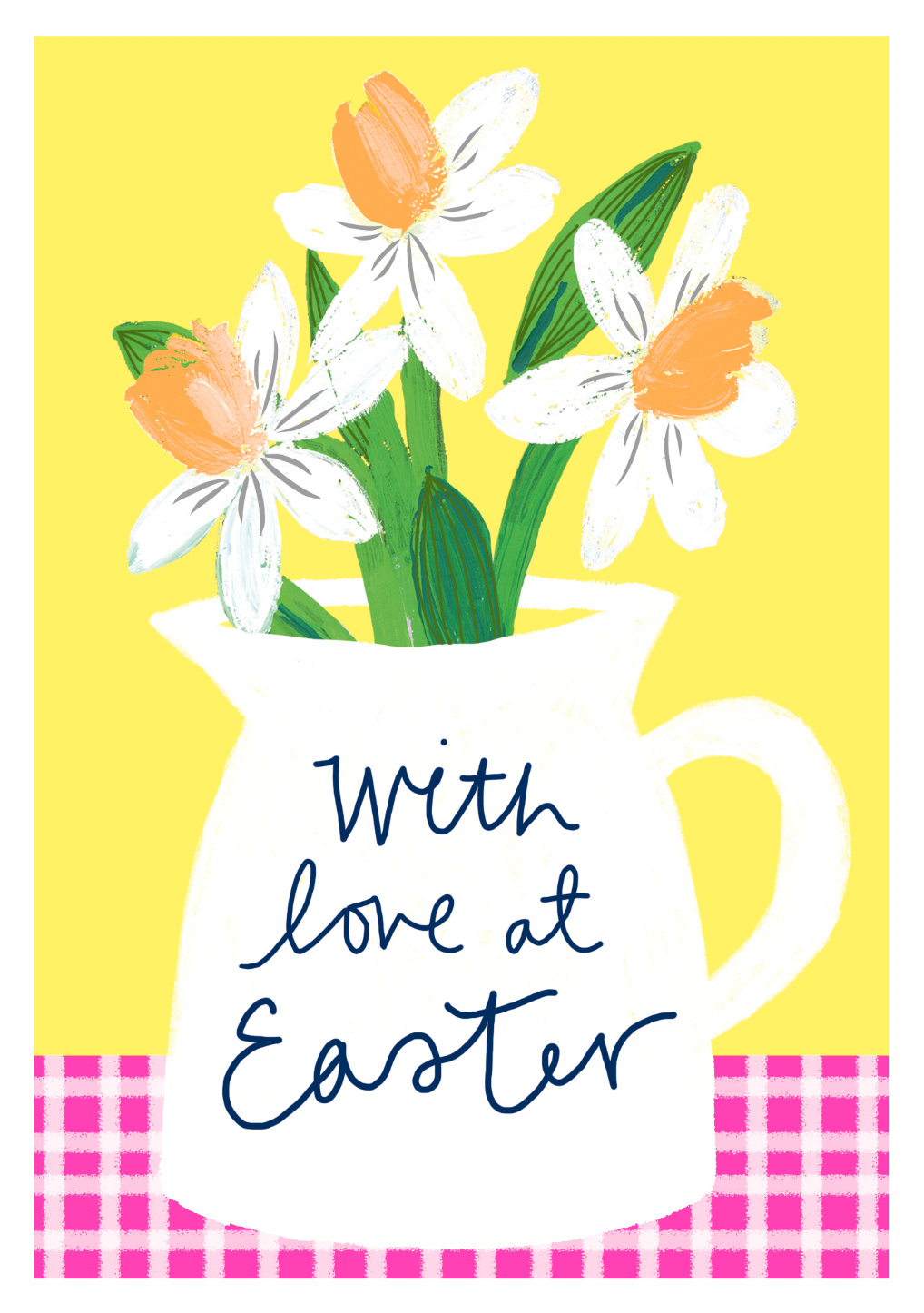 Paper Salad Daffodils Jug With Love At Easter Card By Penny Black