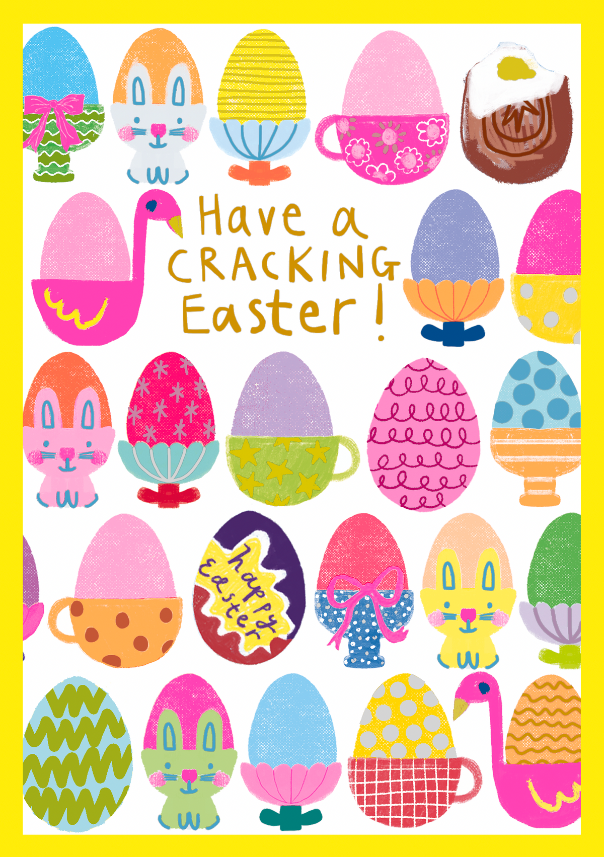 Paper Salad Kaleidoscope of Eggs Easter Card By Penny Black