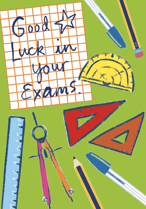 Maths Gear Good Luck In Your Exams Card By Penny Black