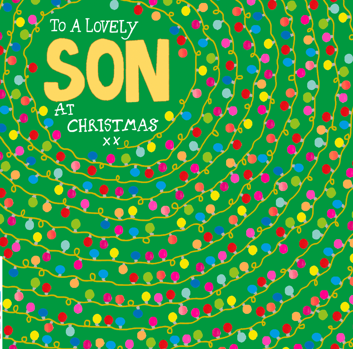 To A Lovely Son Circle Lights Christmas Card By Penny Black