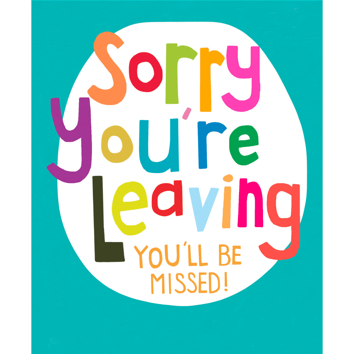 You&#39;ll Be Missed Bold Colour Leaving Card from Penny Black