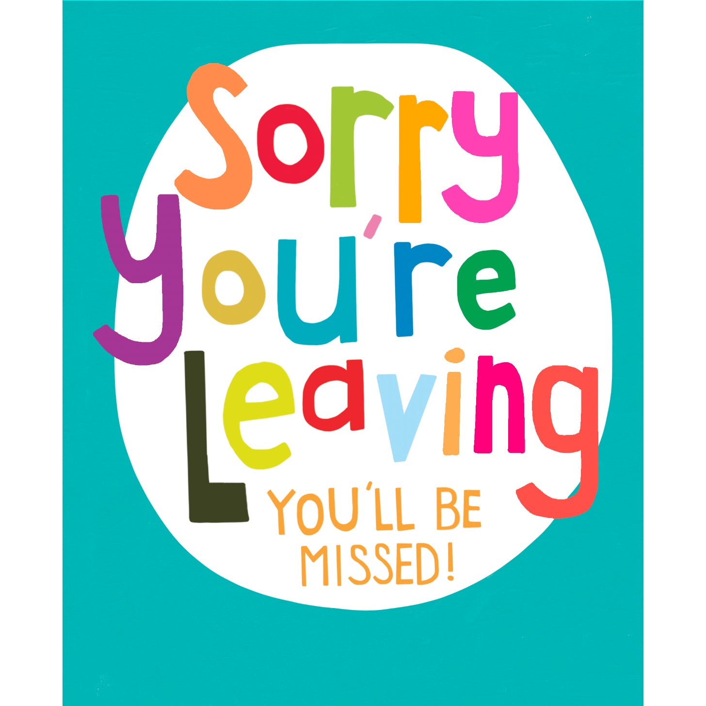 You'll Be Missed Bold Colour Leaving Card from Penny Black