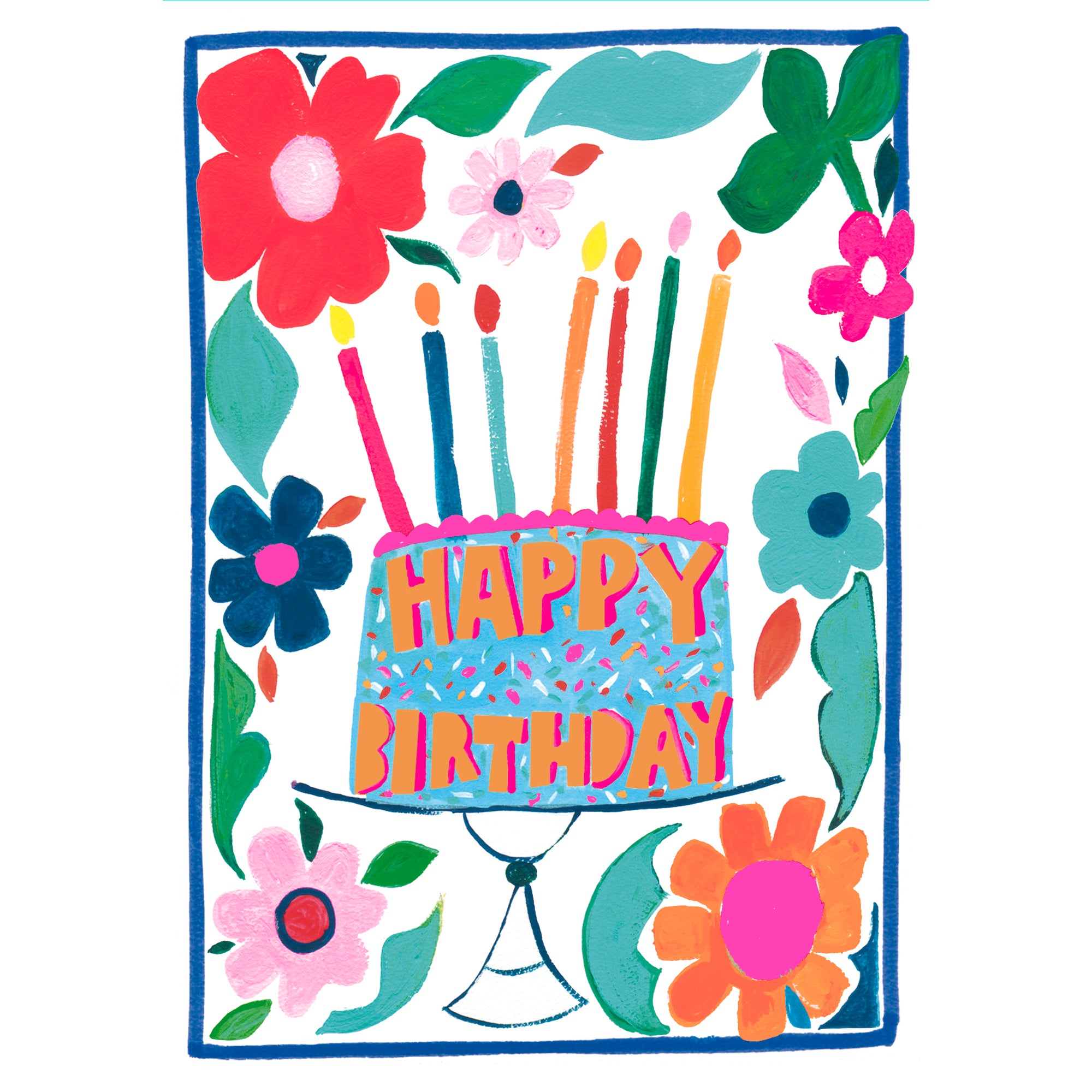 Punchy Florals Cake Centrepiece Birthday Card from Penny Black
