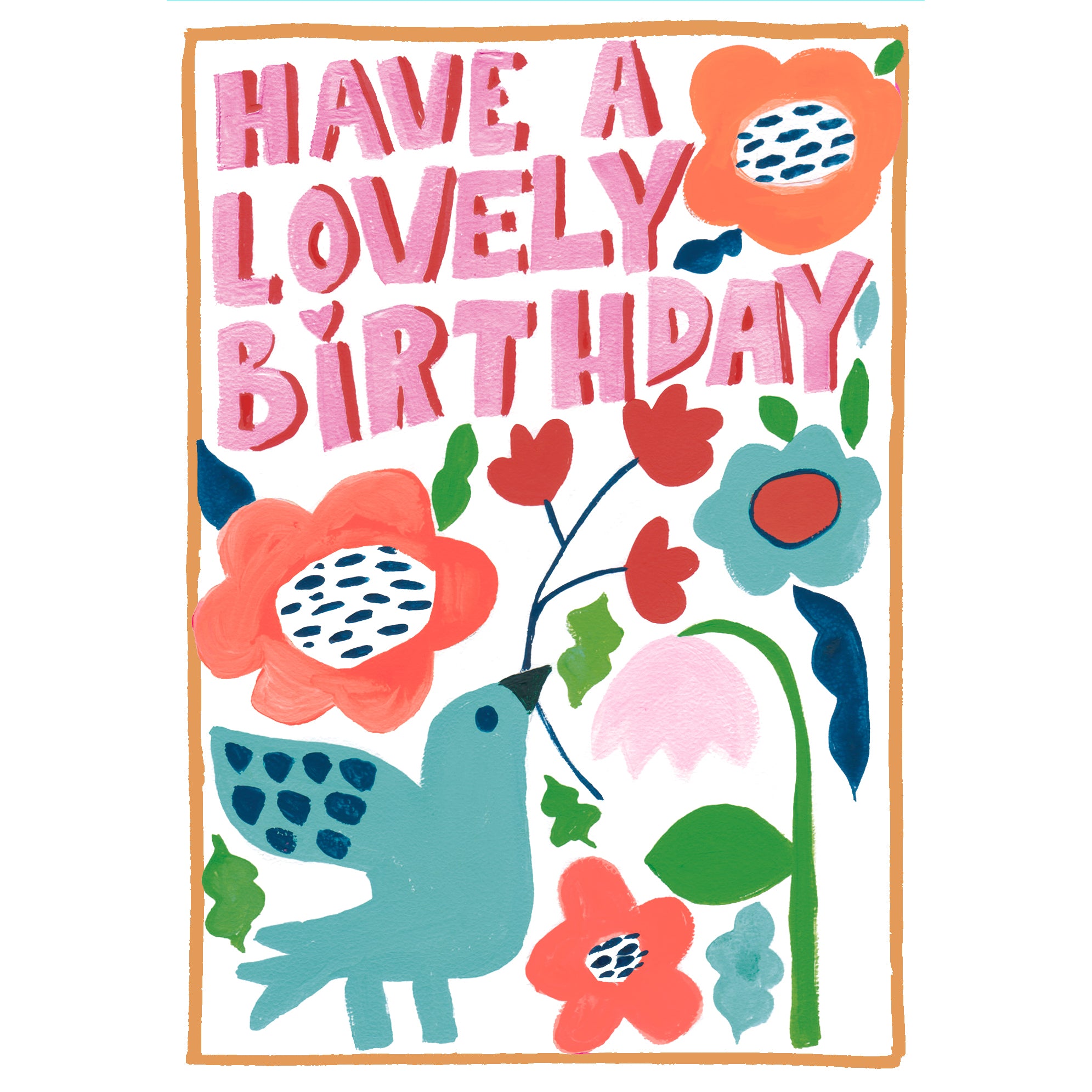 Punchy Florals Bird Sprig Birthday Card from Penny Black