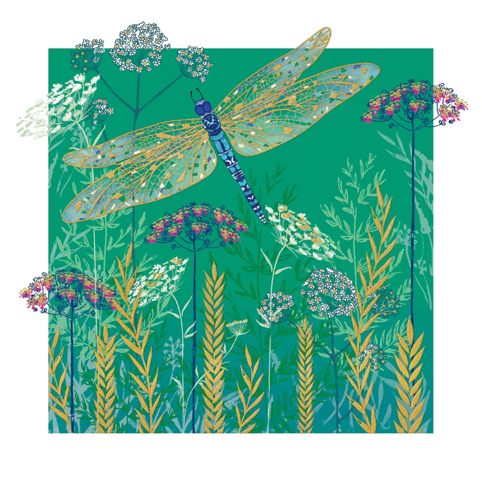 Gold And Blue Dragonfly Card at Penny Black