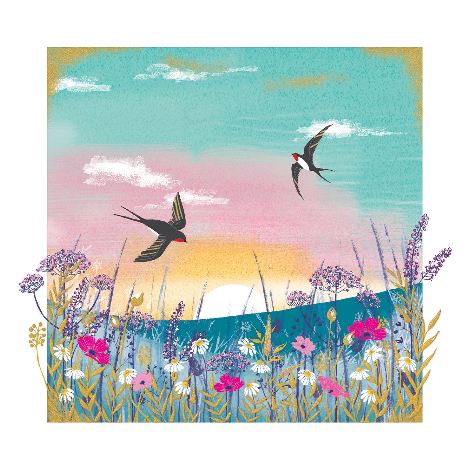 Swallows At Sunset Card at Penny Black