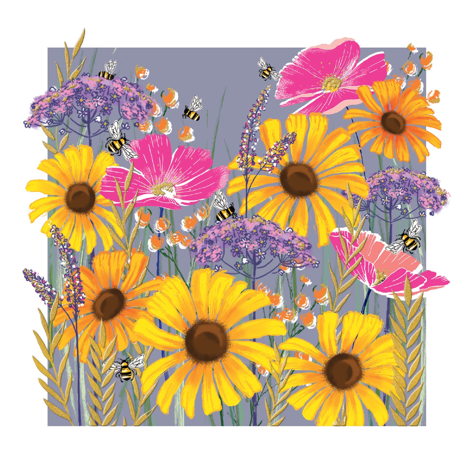 Vibrant Wildflowers Art Card from Penny Black