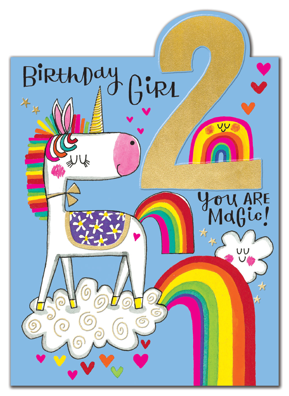 Rainbow Unicorn Birthday Girl 2nd Birthday Card at Penny Black