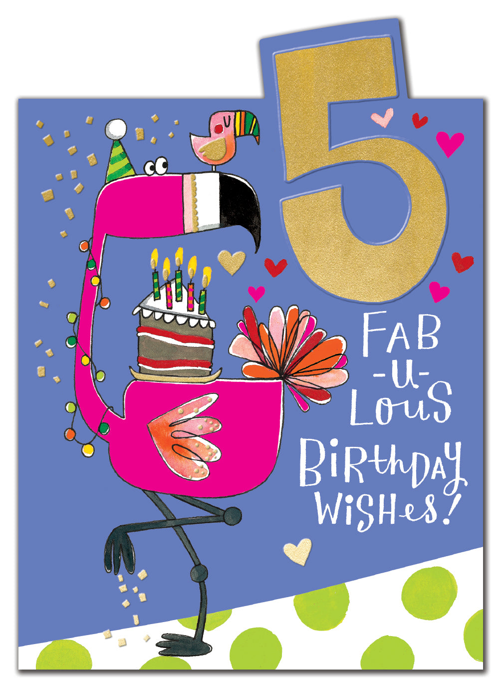 Fabulous Pink Flamingo 5th Birthday Card at Penny Black