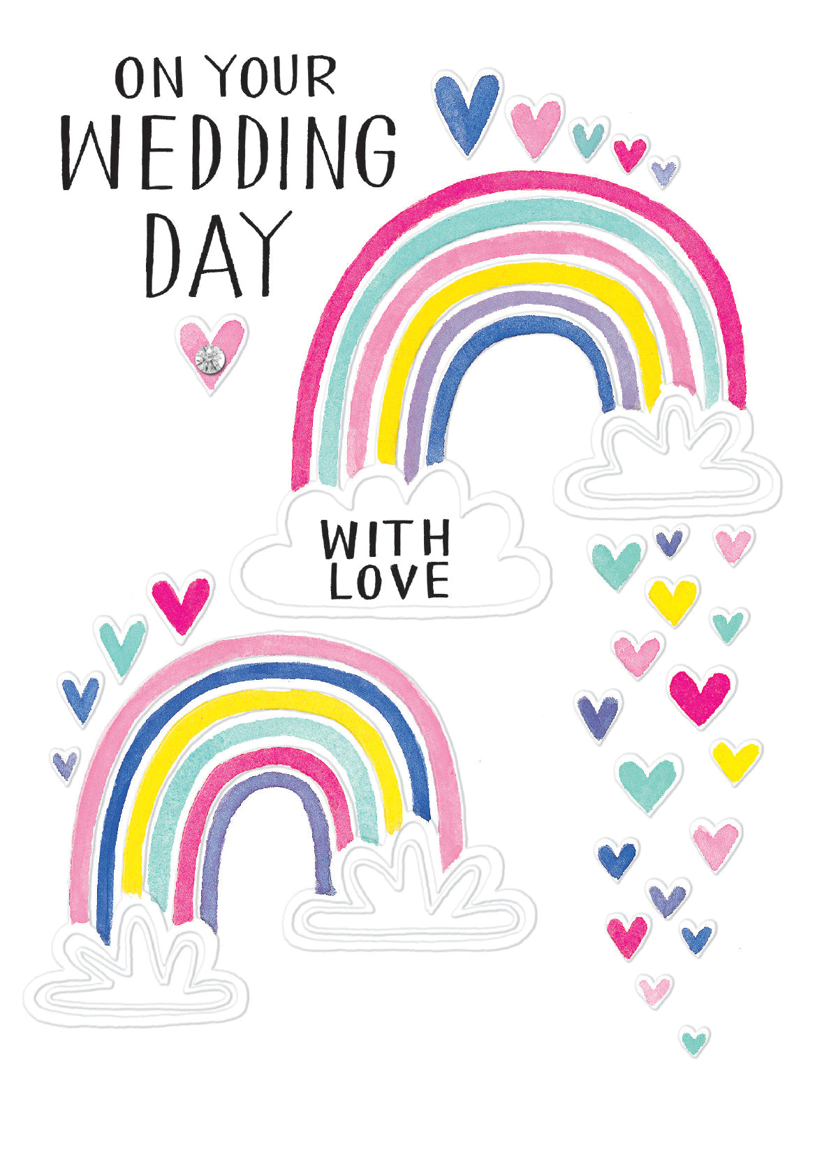 Double Rainbow Wedding Day Card from Penny Black