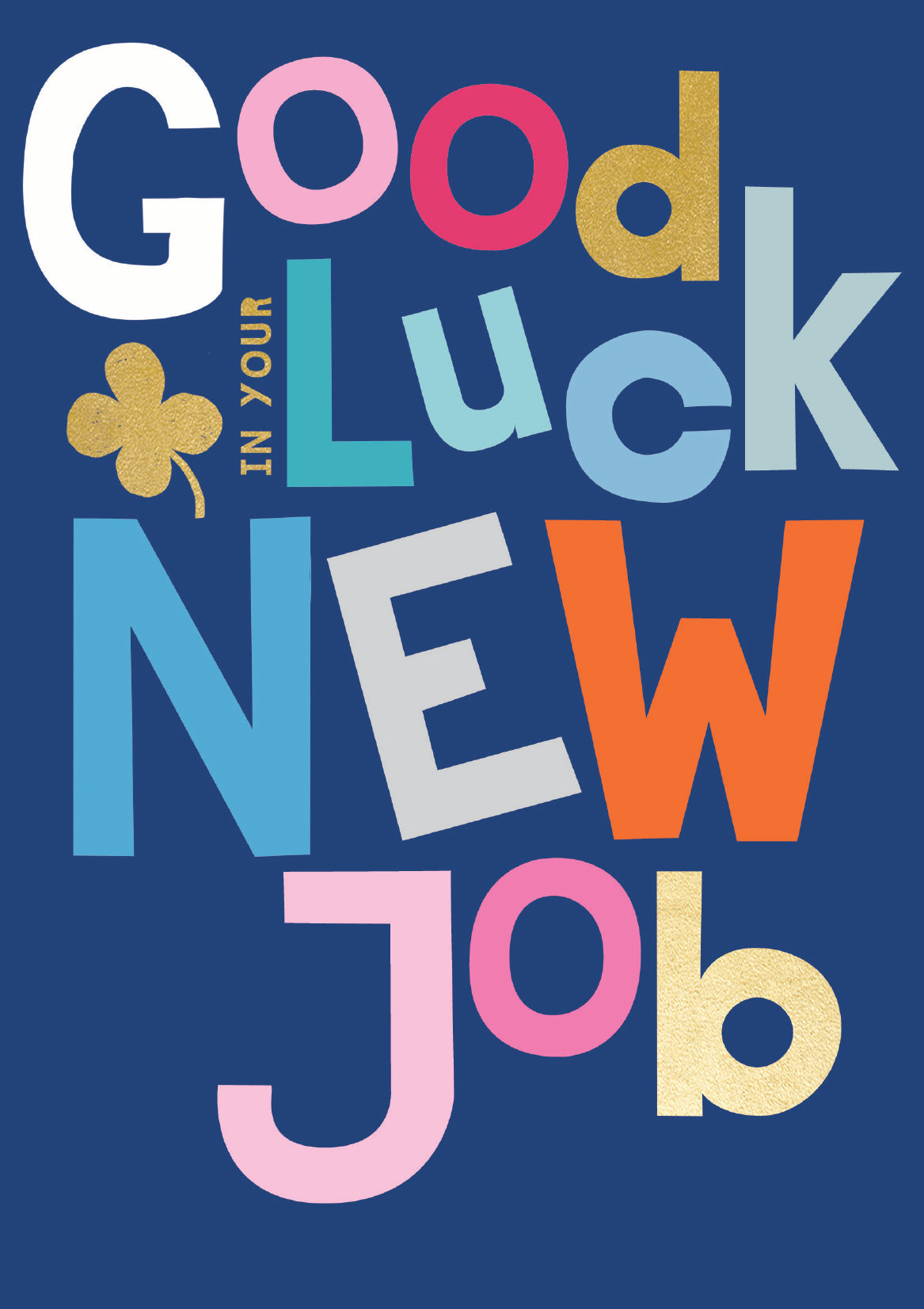 Good Luck In Your New Job Typographic Card at Penny Black