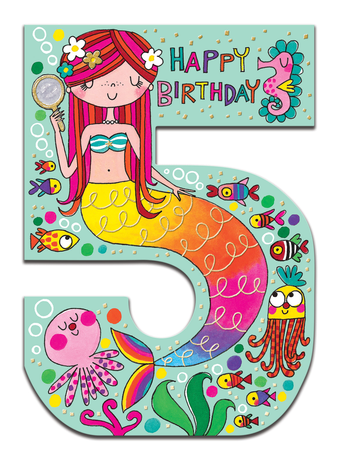 Mermaid Cut-Out 5th Birthday Card from Penny Black
