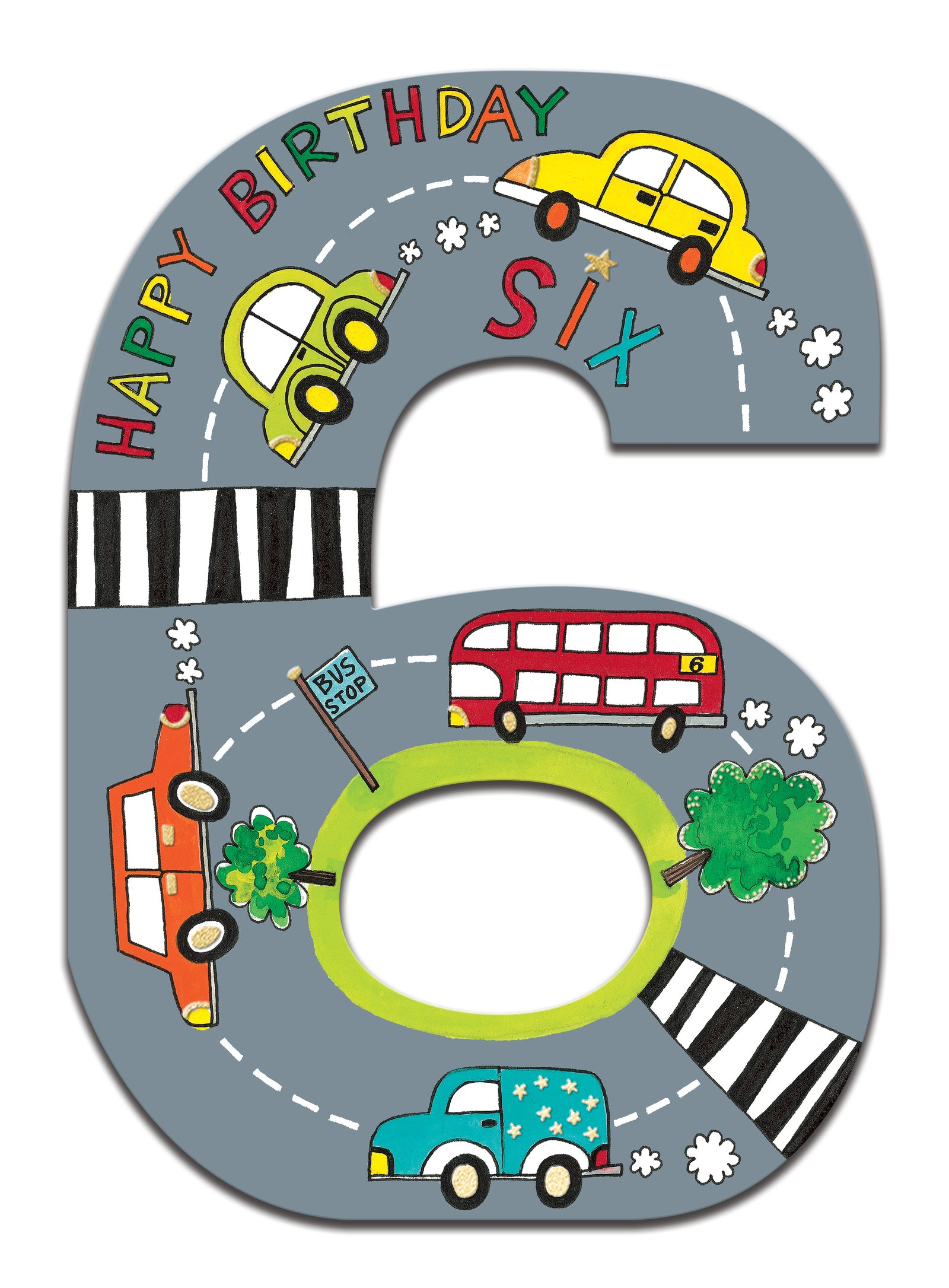 Cookie Cutters Cars 6th Birthday Card from Penny Black