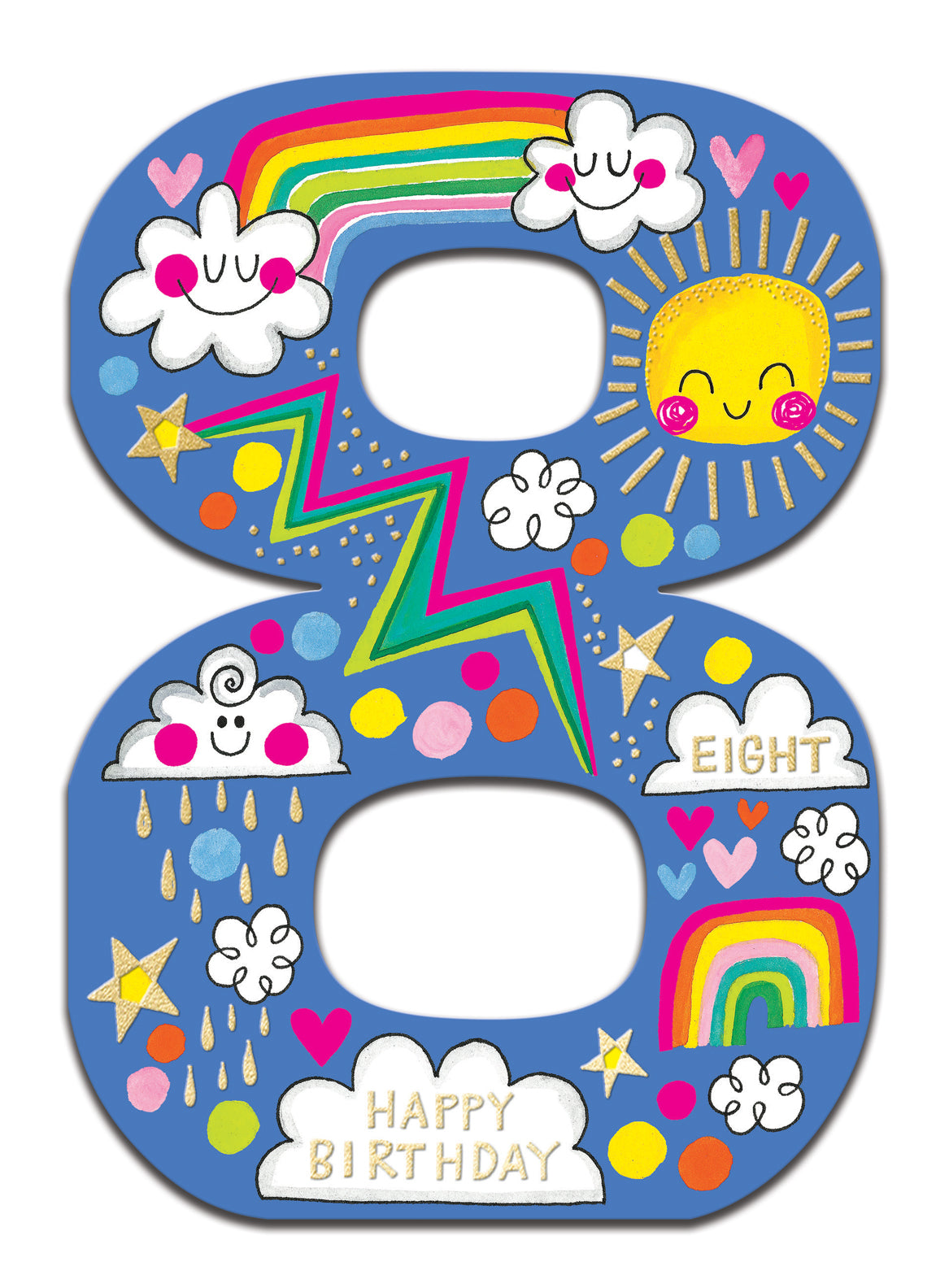 Rainbows & Sunshine 8th Birthday Card at Penny Black
