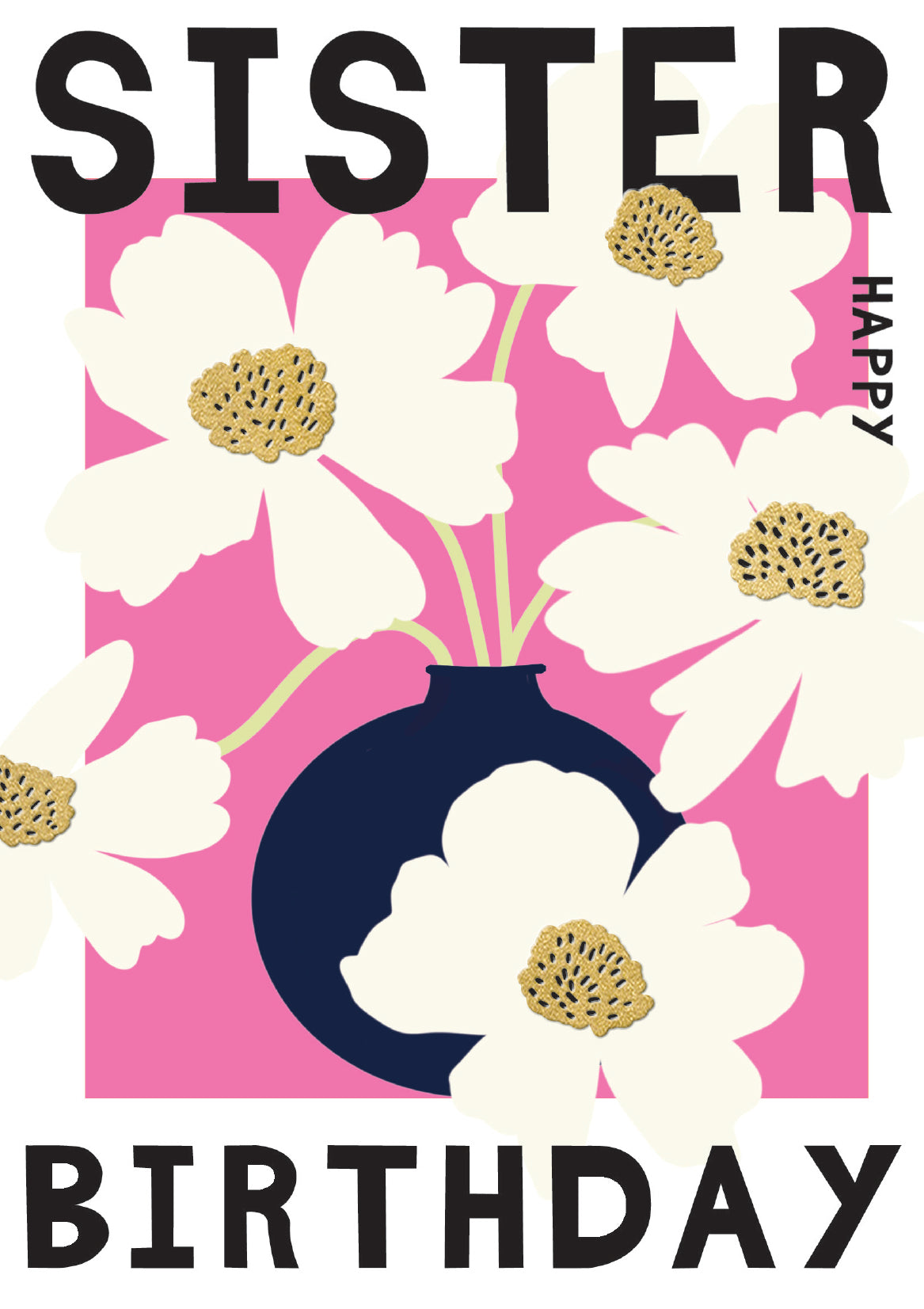 Pink Cosmos Sister Birthday Card at Penny Black